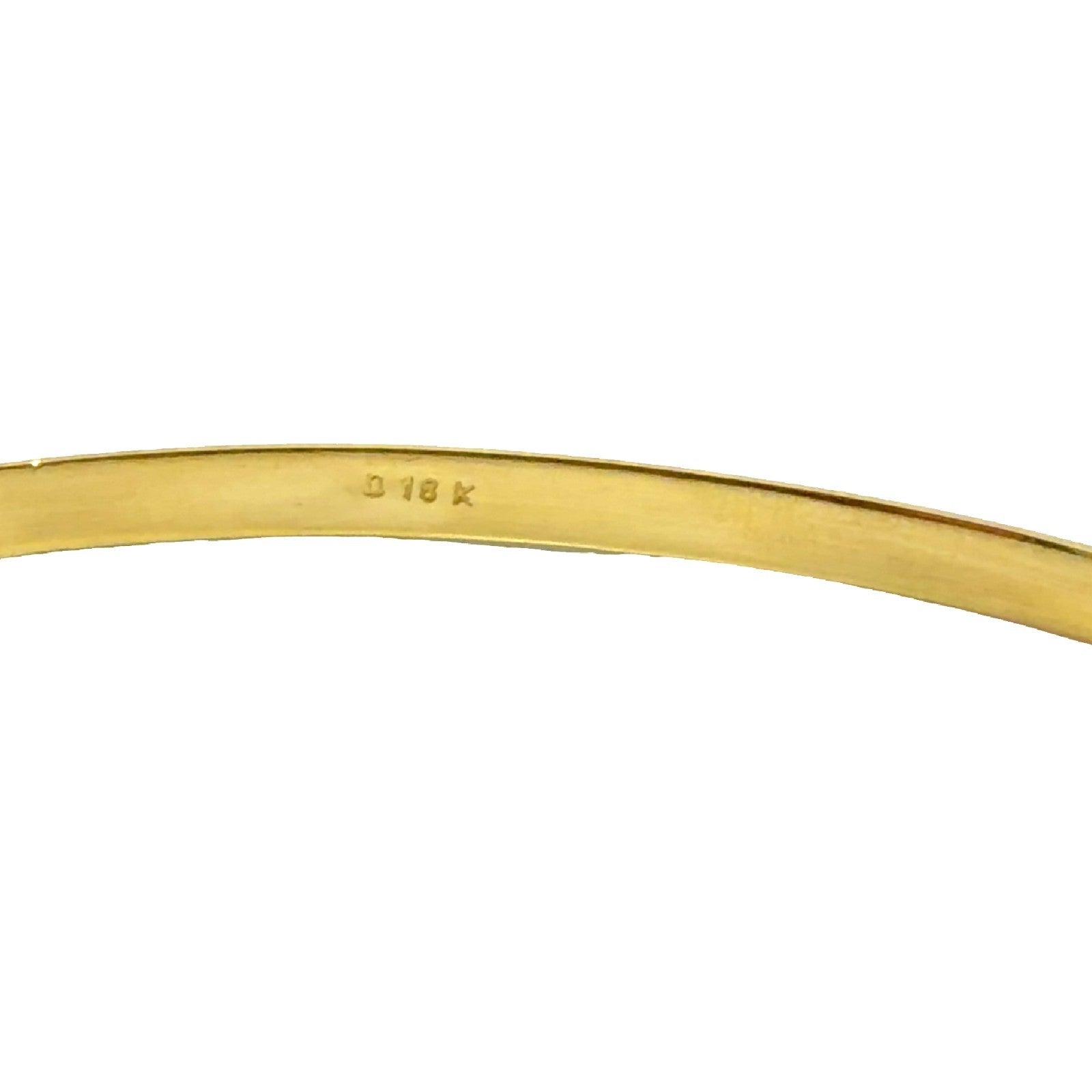 Estate 18k Yellow Gold Etched Chevron Bangle Bracelet 8"4