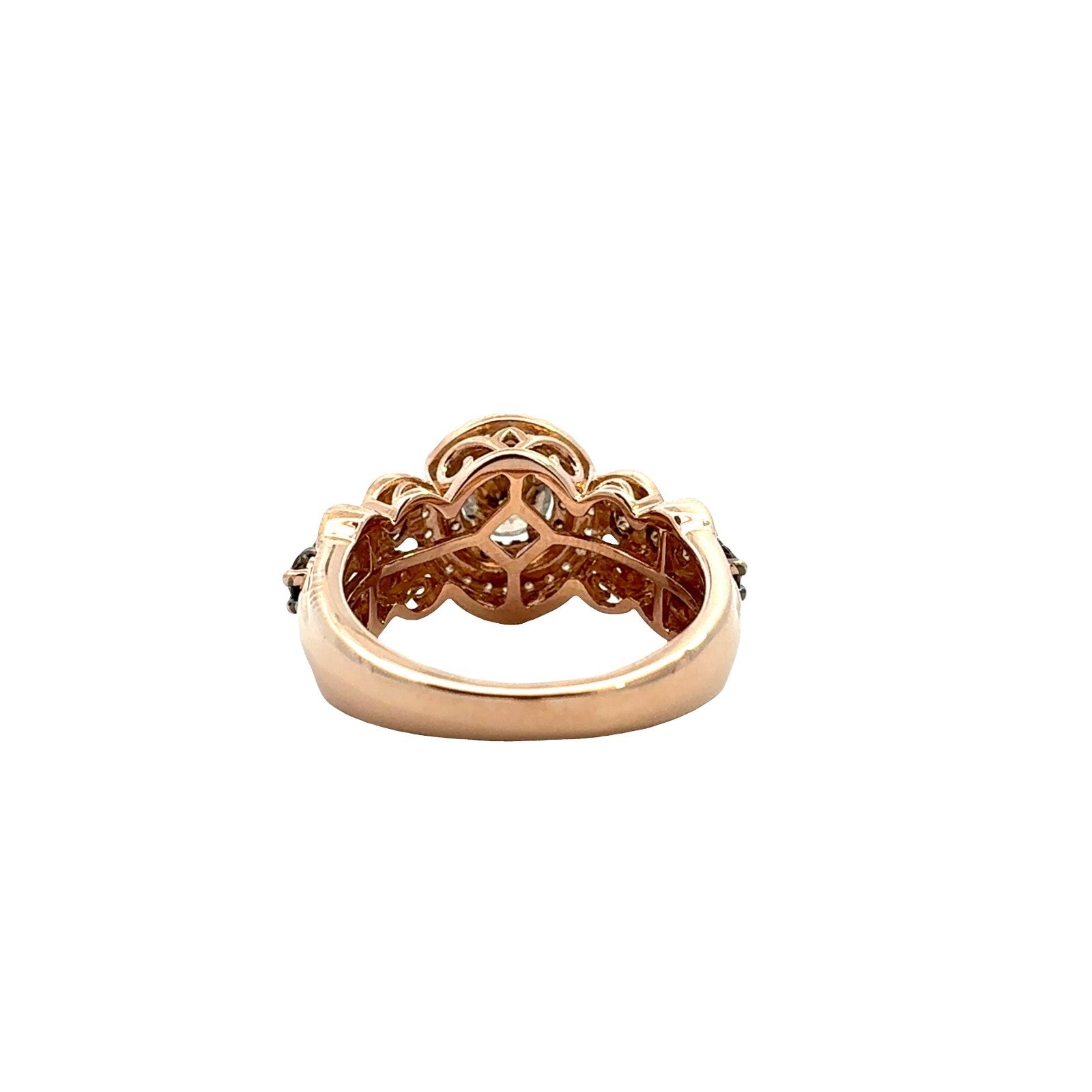 14k Rose Gold Round 1.62cttw Diamond Double Halo Cocktail Ring3
