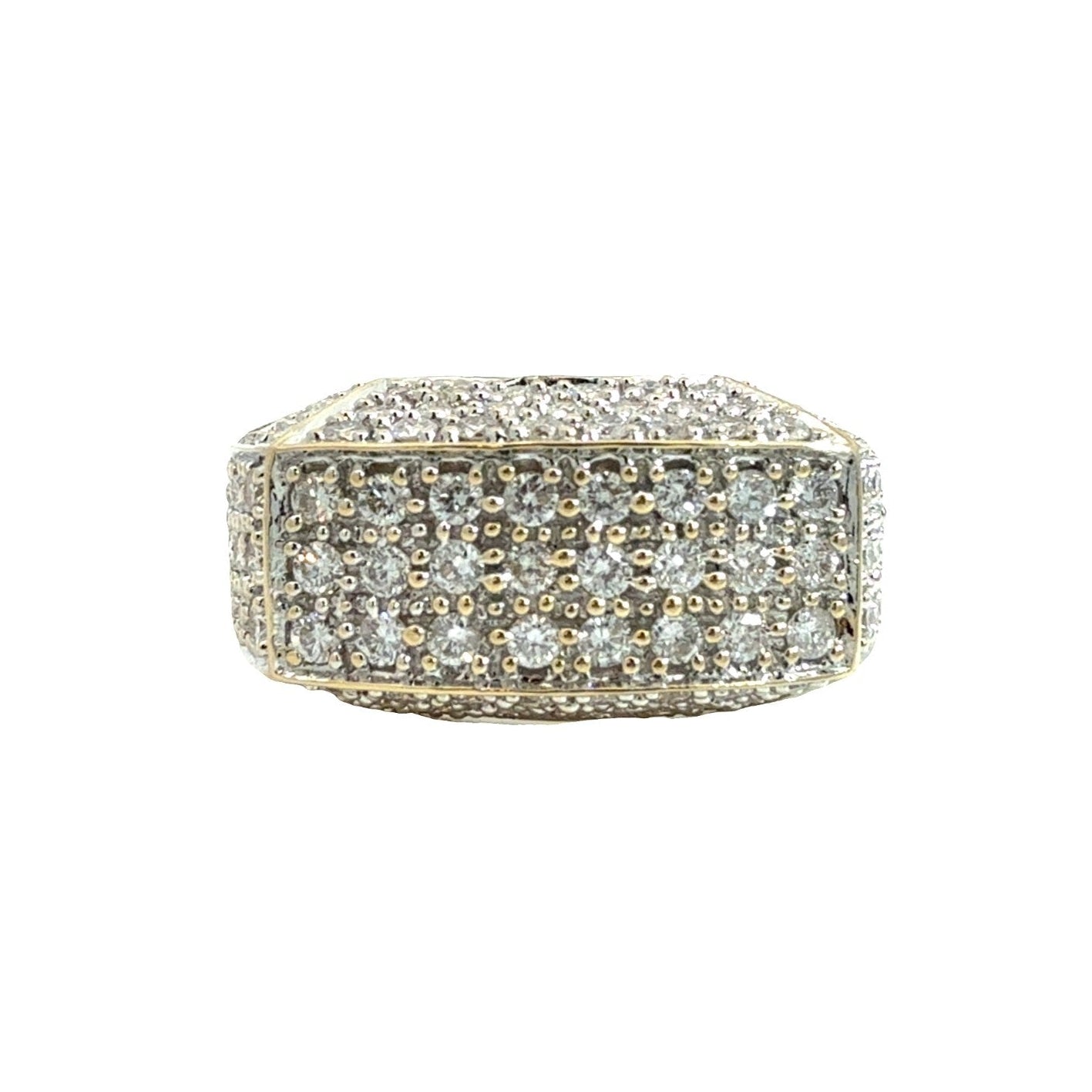14k Yellow Gold and 1.71ctw Pavé Diamond Dome Cocktail Ring Size 6.750