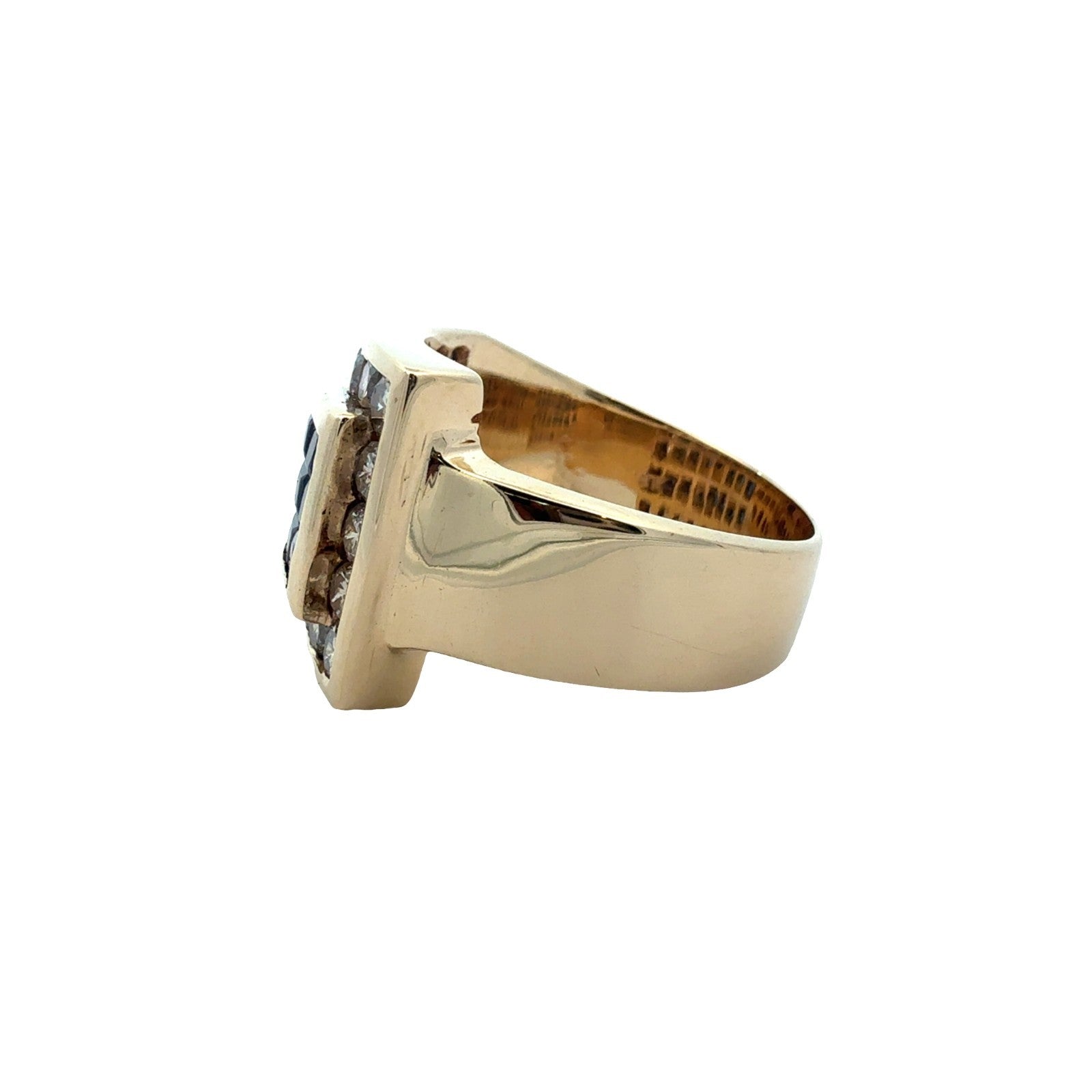 13.5k Yellow Gold 0.81cttw Diamond & 1.26cttw Sapphire Statement Ring Size 6.754