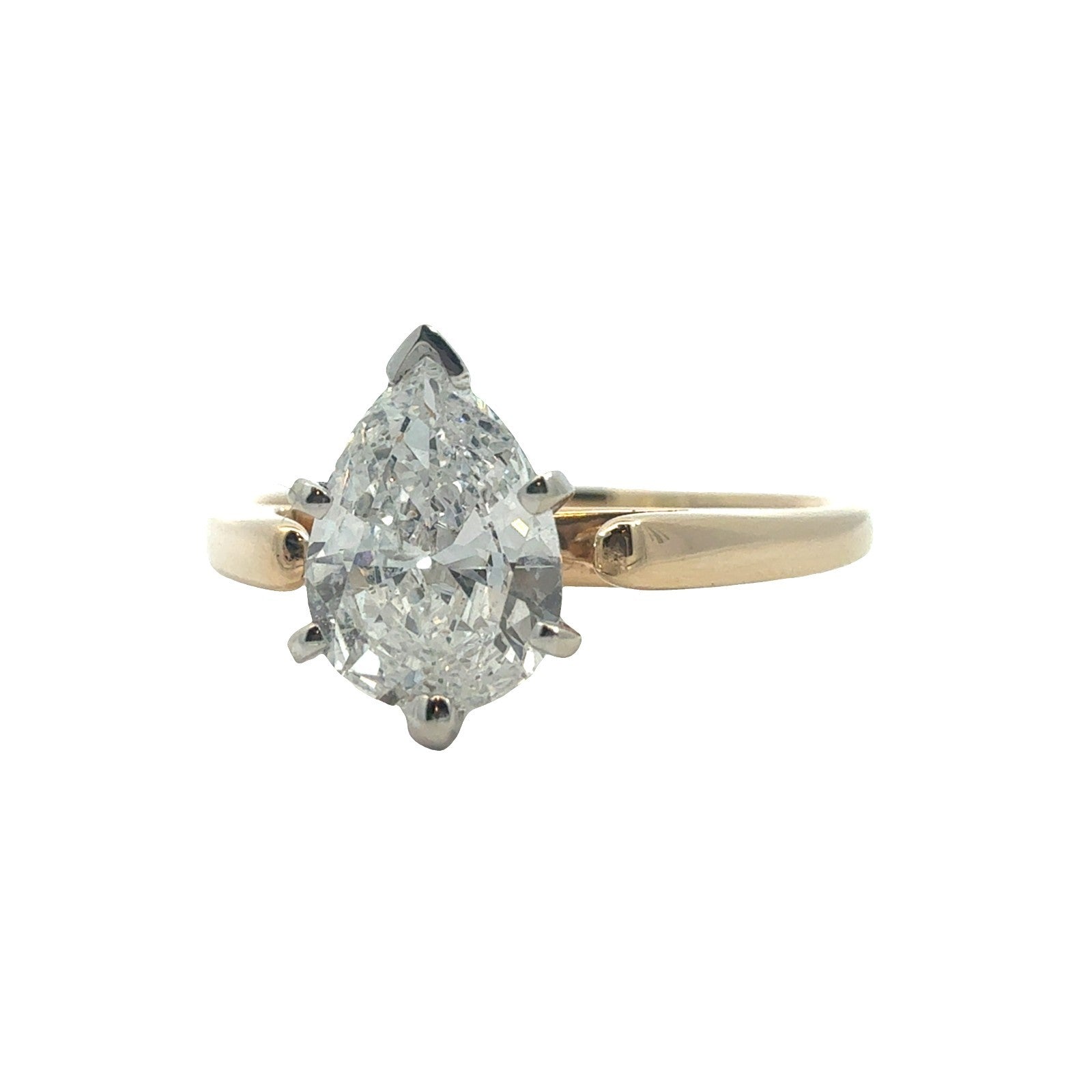 14k Yellow Gold and 0.94ctw Pear Diamond Engagement Ring Size 6.52