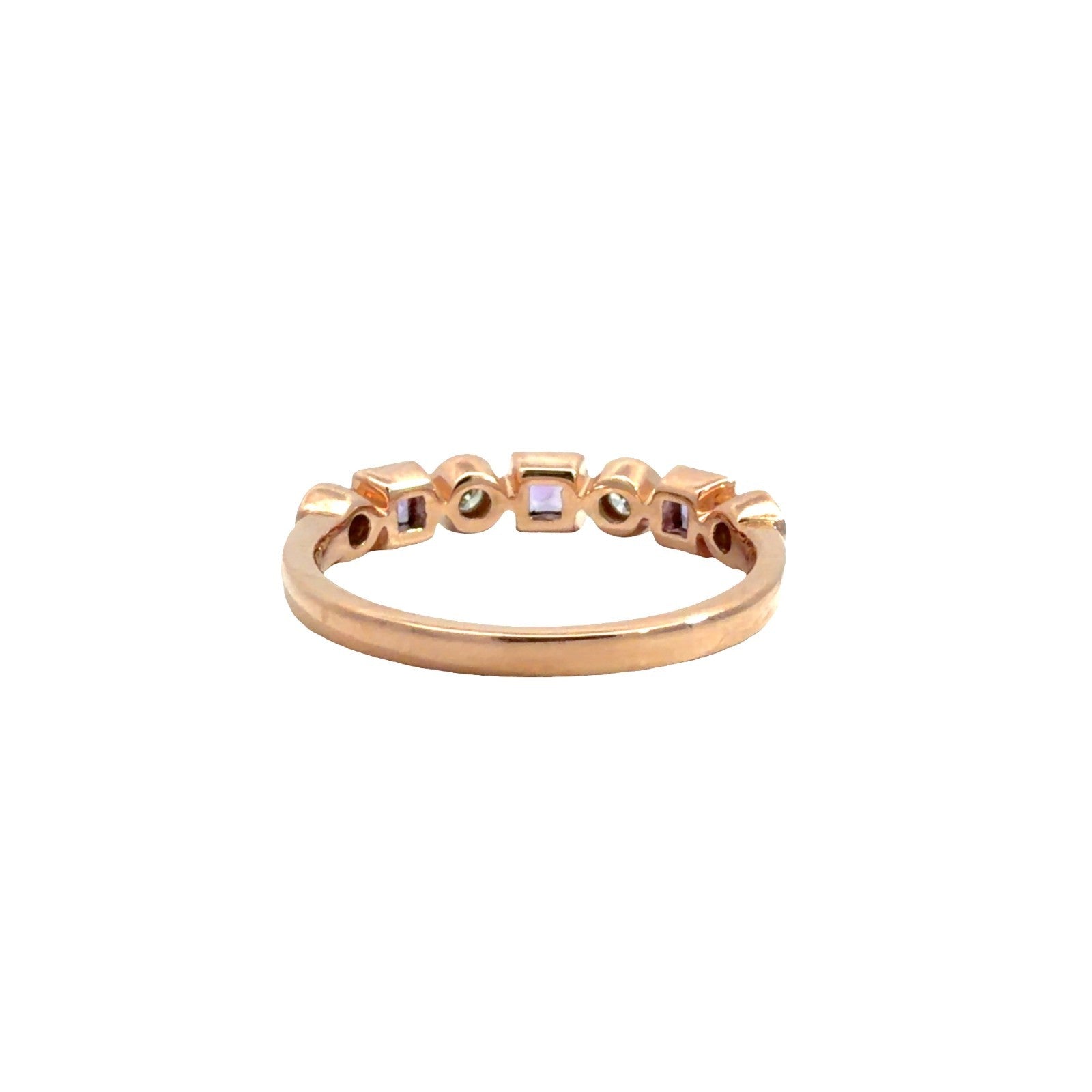 14k Rose Gold Bezel 0.08cttw Amethyst & 0.10cttw Diamond Milgrain Ring2