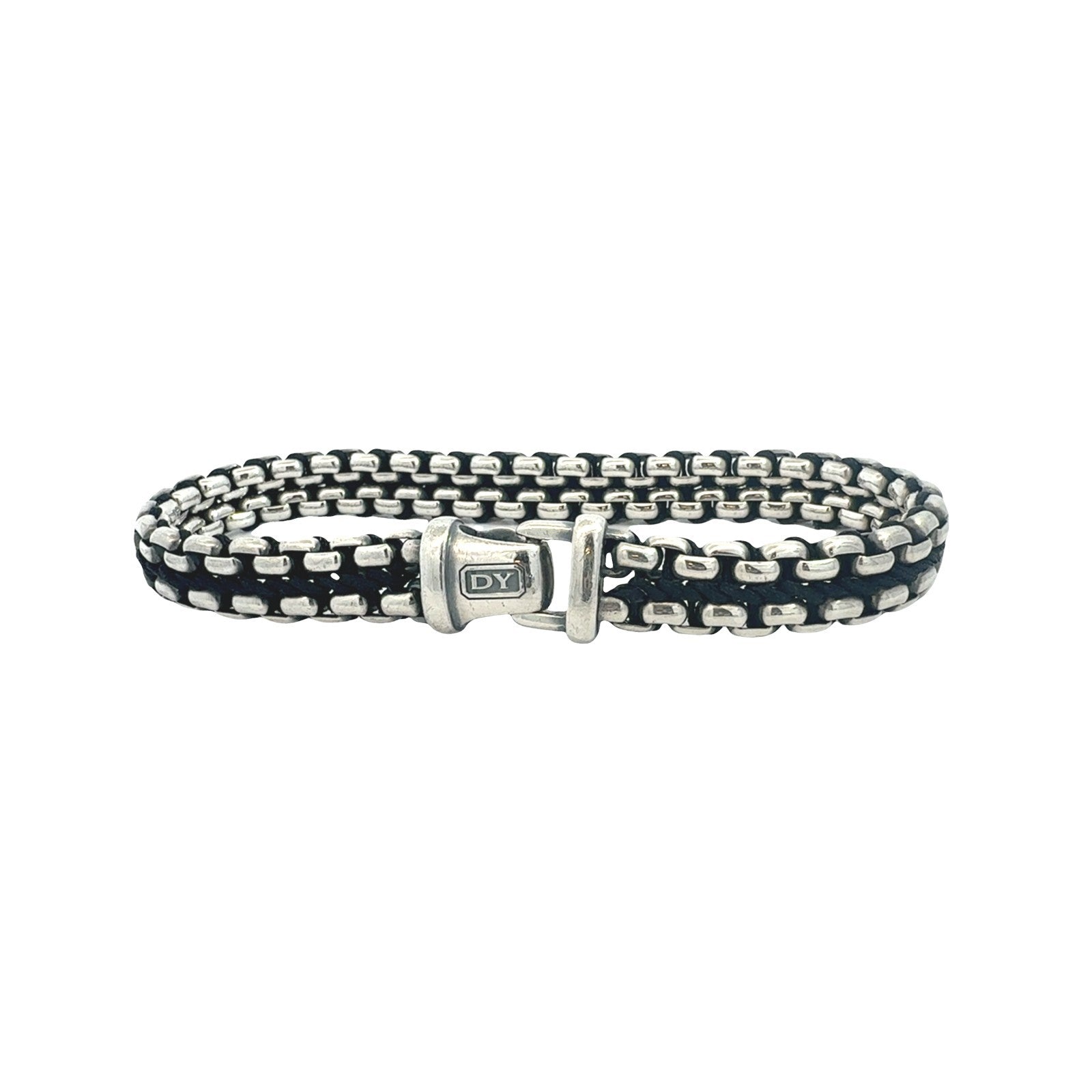 David Yurman Sterling Silver Men's Woven Box Chain Bracelet1