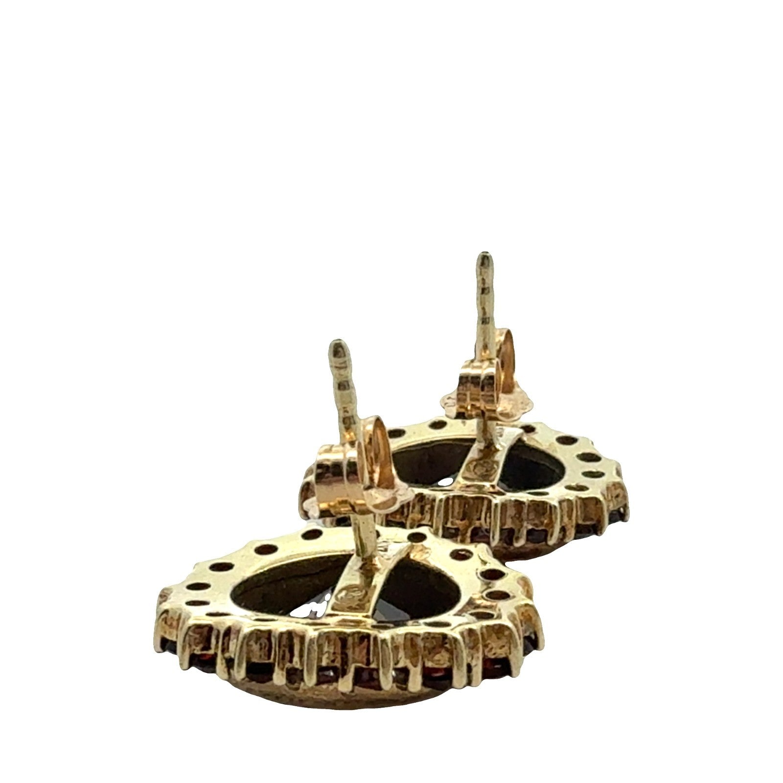 Vintage 14k Yellow Gold 7.77ctw Garnet Earrings2