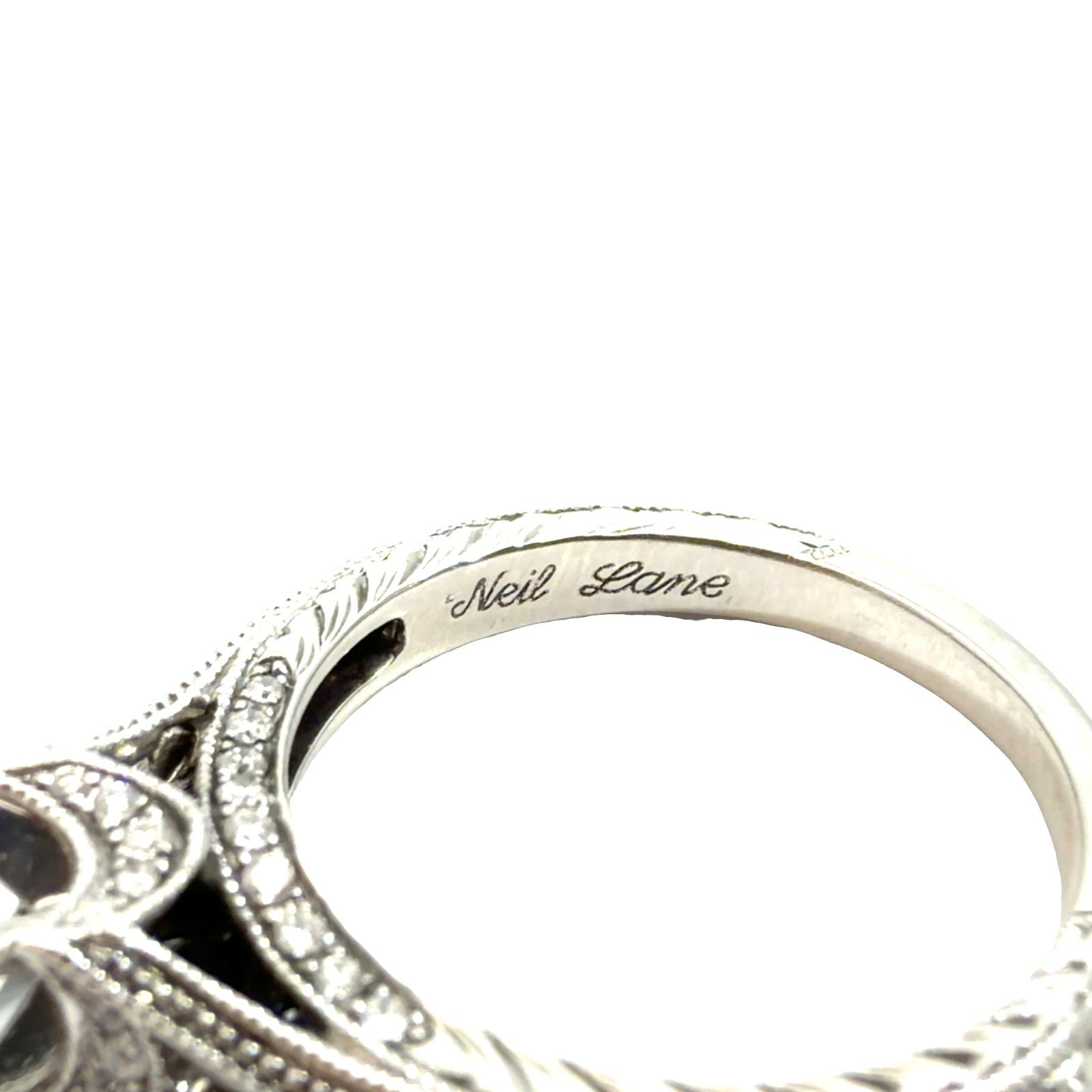 Neil Lane Vintage-Style 14k White Gold Milgrain 1.14cttw Diamond Engagement Ring6