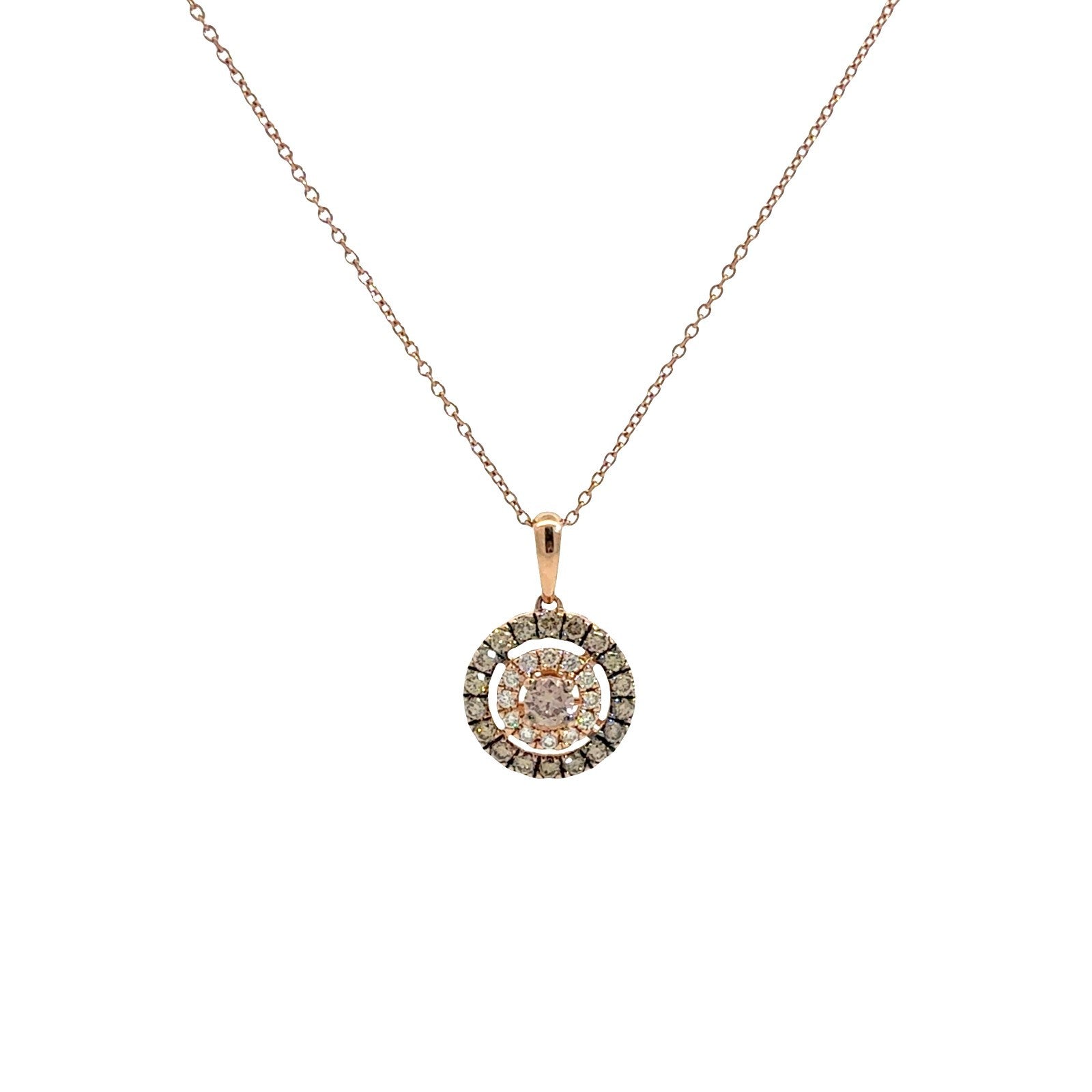 Le Vian 14k Rose Gold 0.61cttw Diamond Halo Pendant Necklace2