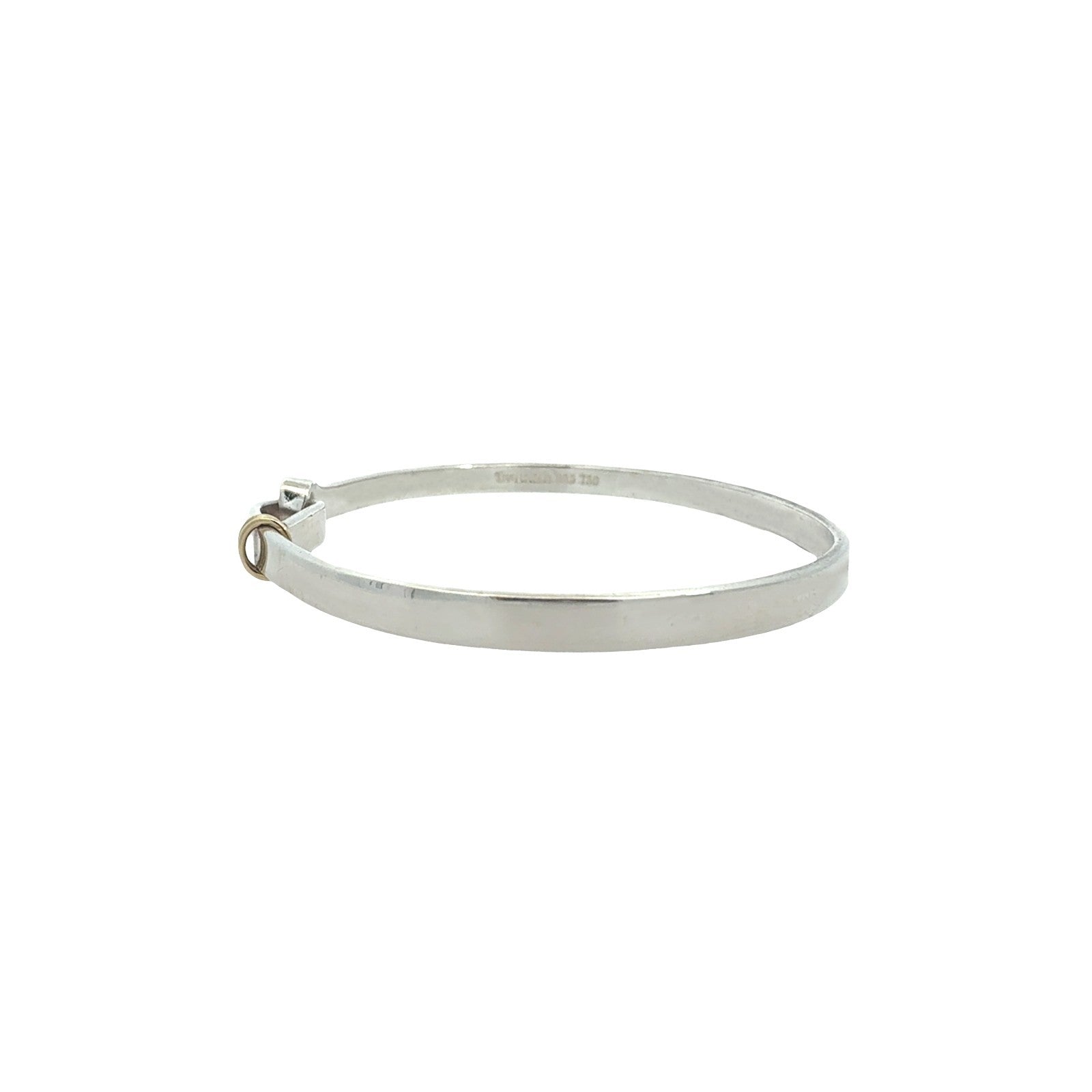 Tiffany & Co. Sterling Silver and 18k Yellow Gold Hook and Eye Bangle Bracelet3