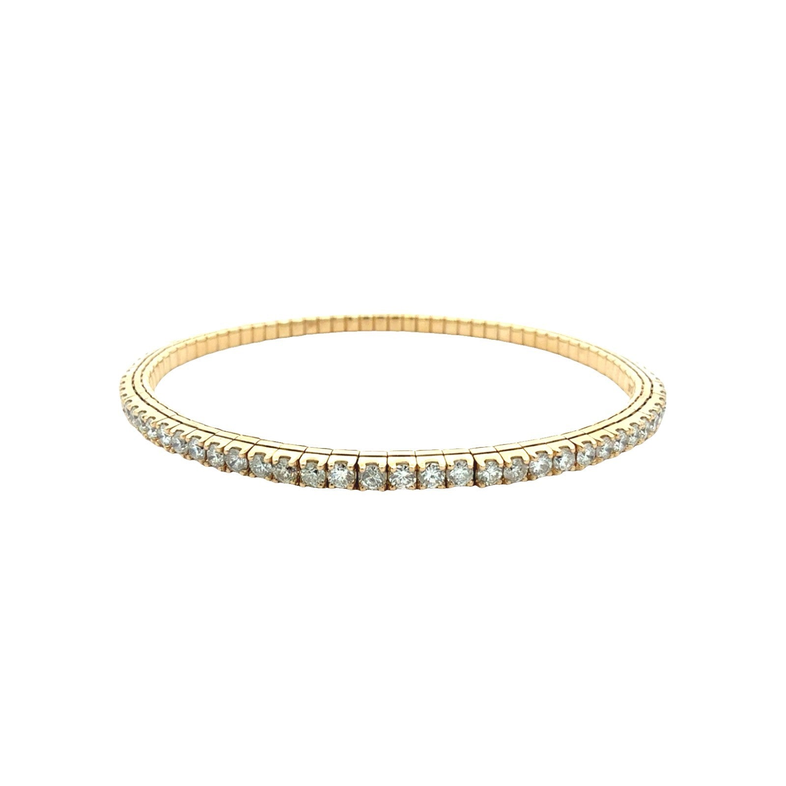 NEW 14k Yellow Gold 3.45cttw Diamond Stretch Tennis Bracelet 4