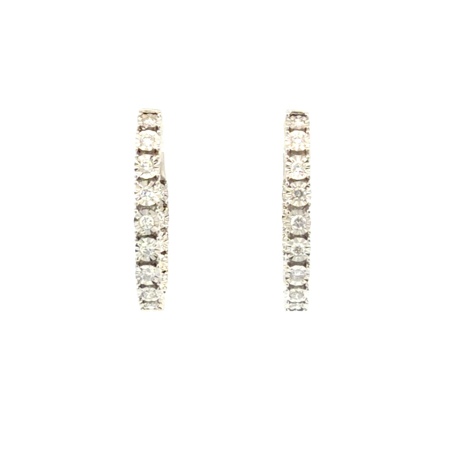 14k White Gold 0.51ctw Diamond Pavé Hoop Earrings4