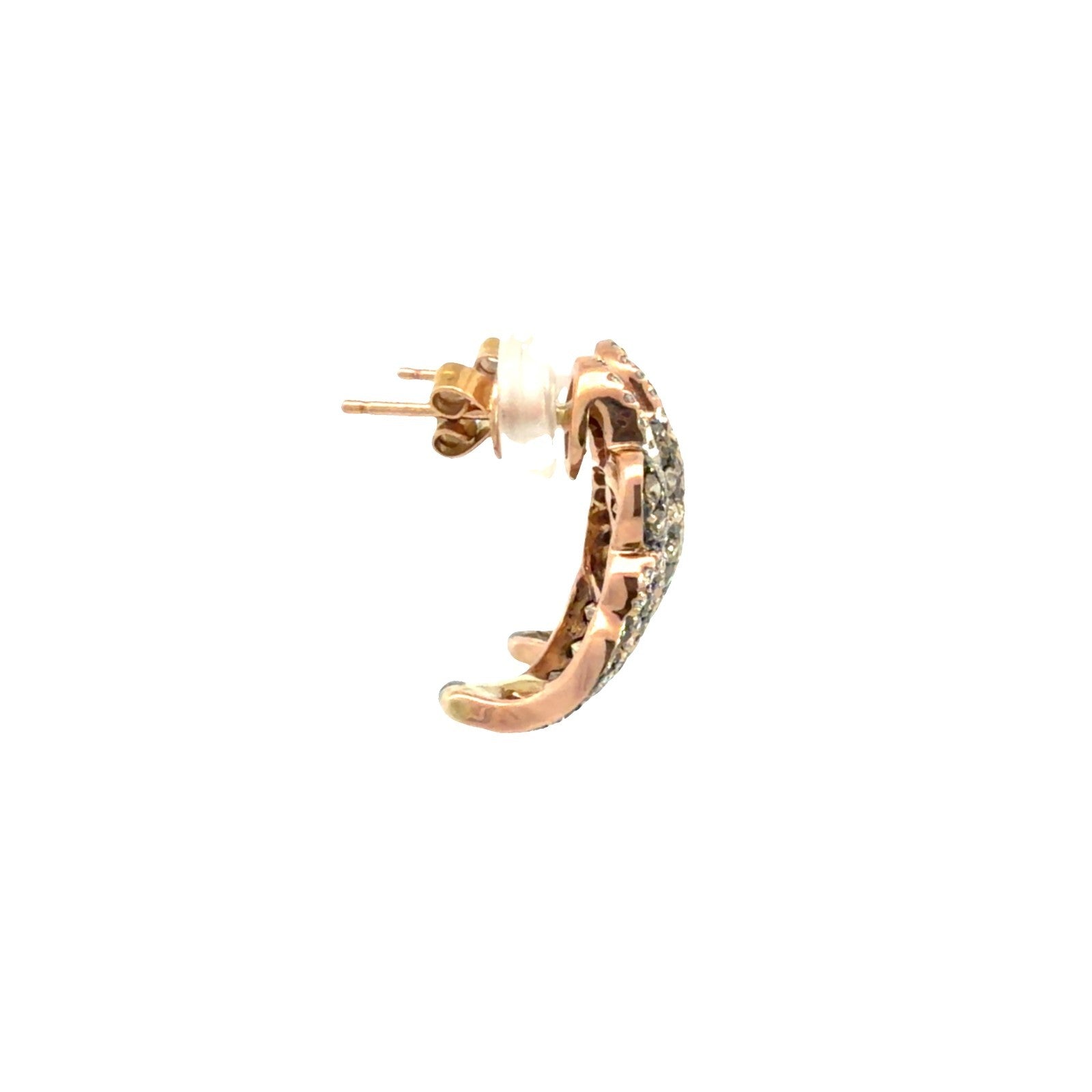 14k Rose Gold 1.39ctw Chocolate and White Diamond Earrings2