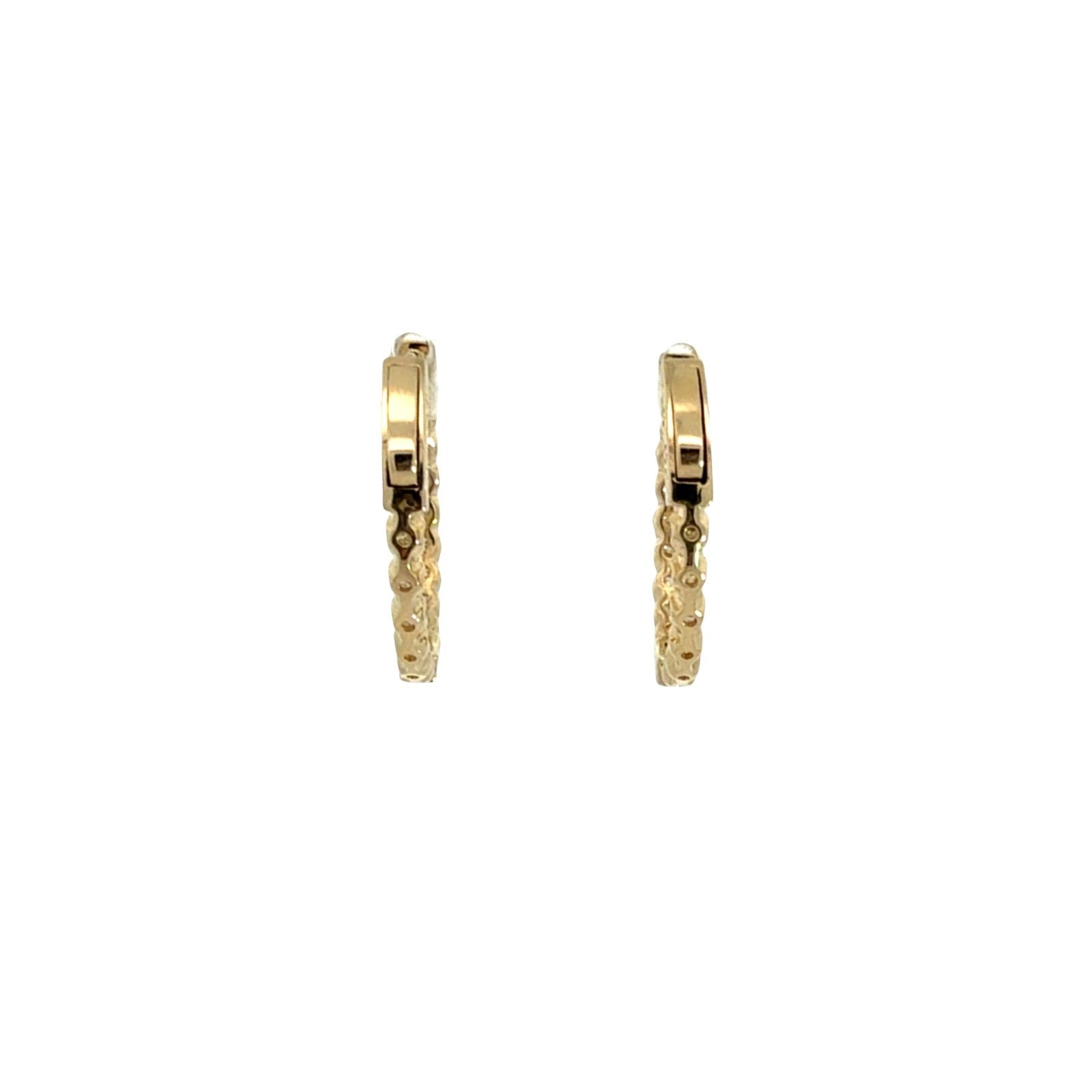 Heera Moti 14k Yellow Gold Inside-Out 1.44cttw Diamond Hoops4