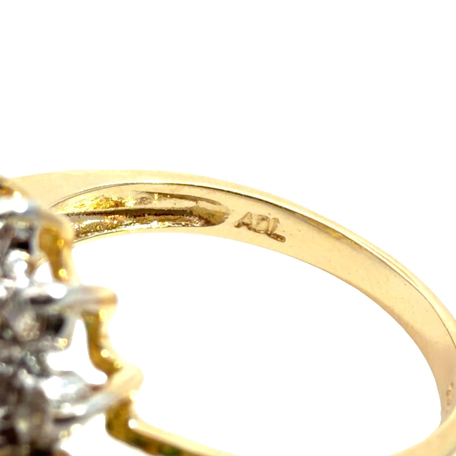 14k Yellow Gold 0.75cttw Emerald & 0.38cttw Diamond Starburst Halo Cocktail Ring5