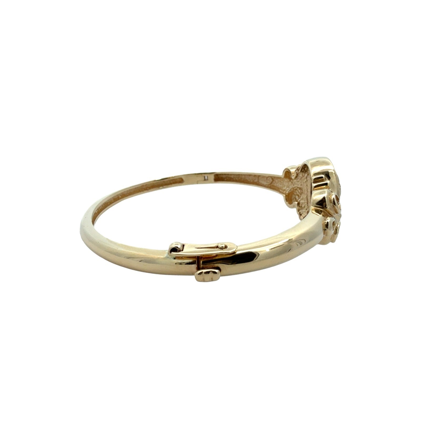 10k Yellow Gold Black Enamel and 0.05cttw Lab-Grown Diamond Cameo Bracelet2