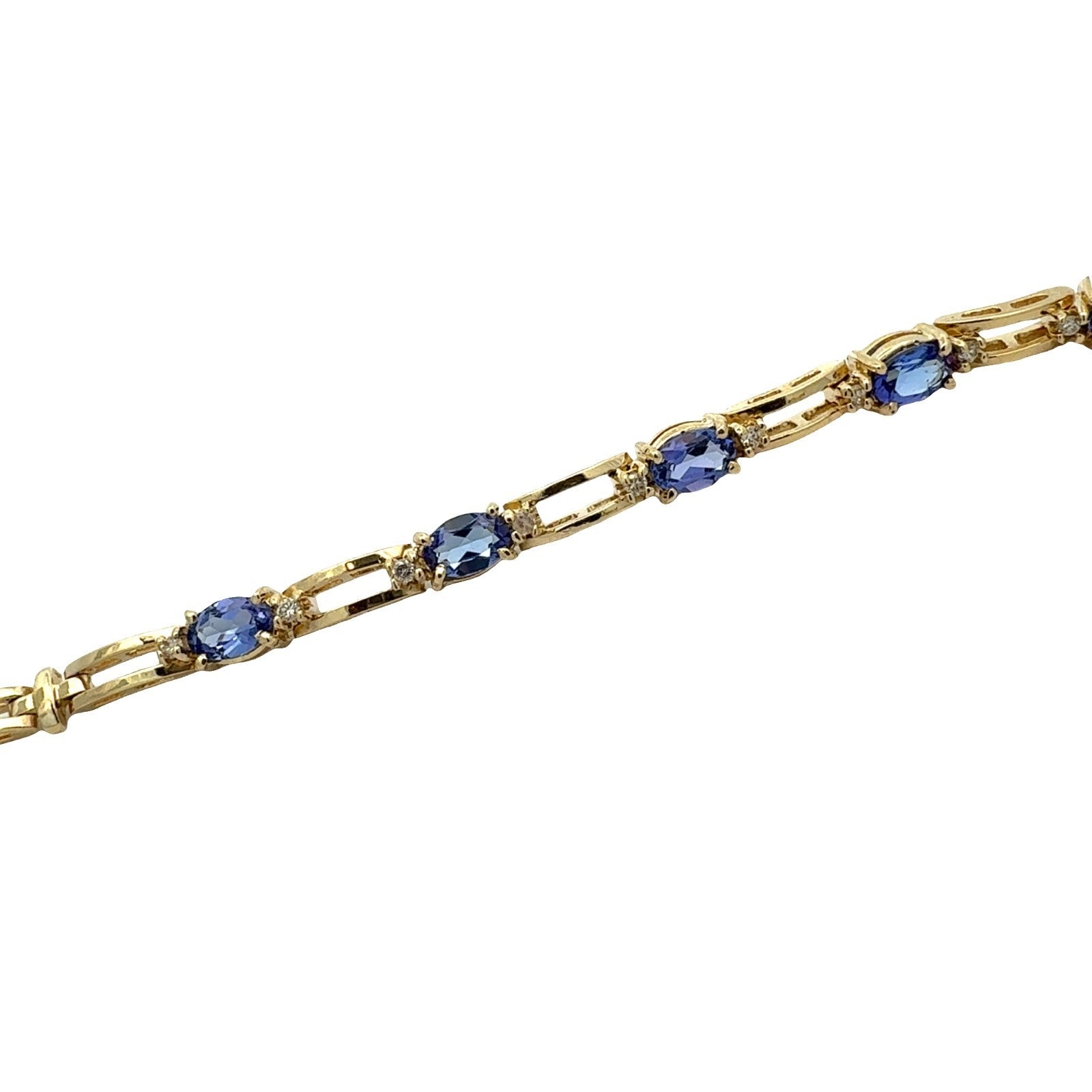 14k Yellow Gold Tennis Bracelet with 2.75ctw Tanzanite and 0.18ctw Diamond 7"1