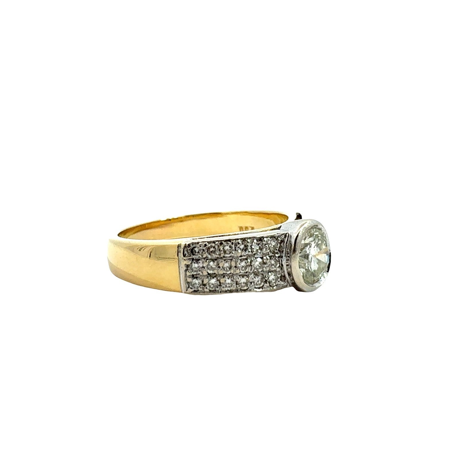 18k Multi-Tone Gold Bezel Set 1.07cttw Diamond Ring1