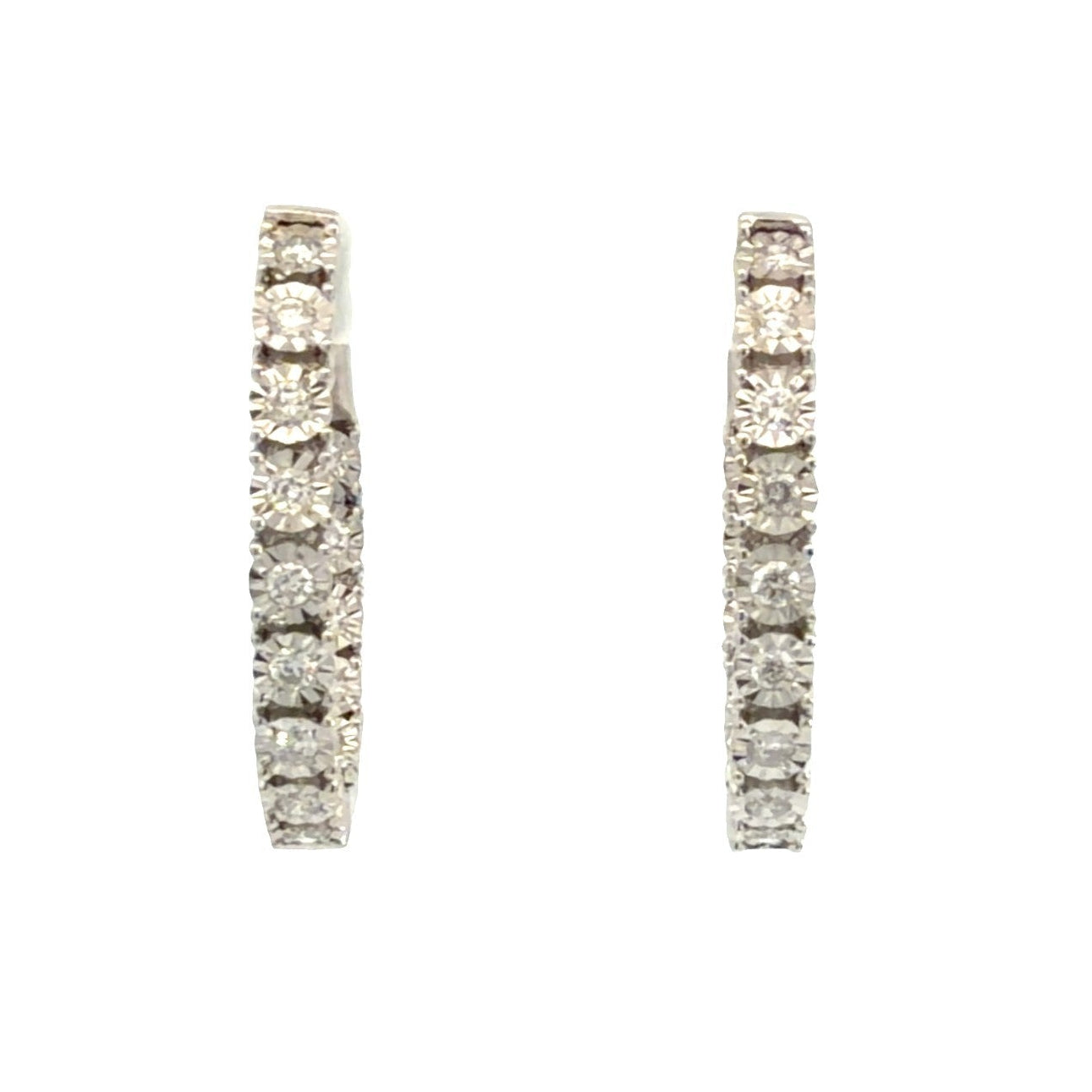 14k White Gold 0.51ctw Diamond Pavé Hoop Earrings0