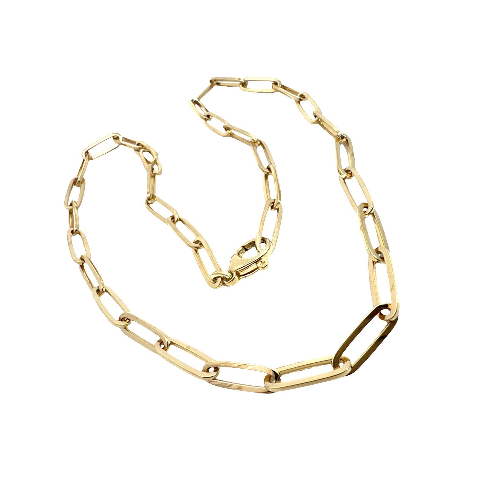 Estate 14k Yellow Gold Paperclip Chain Necklace 22"1