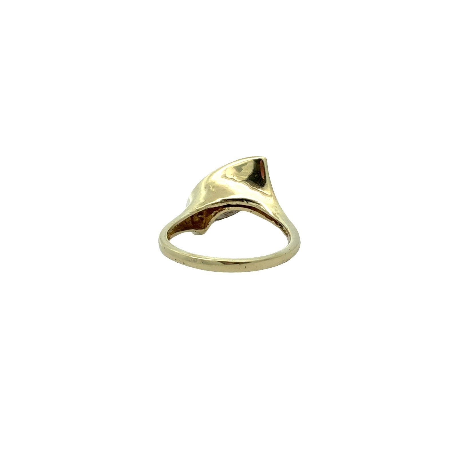 Stamped 14k Yellow Gold and Diamond Bypass Ring Size 6.253