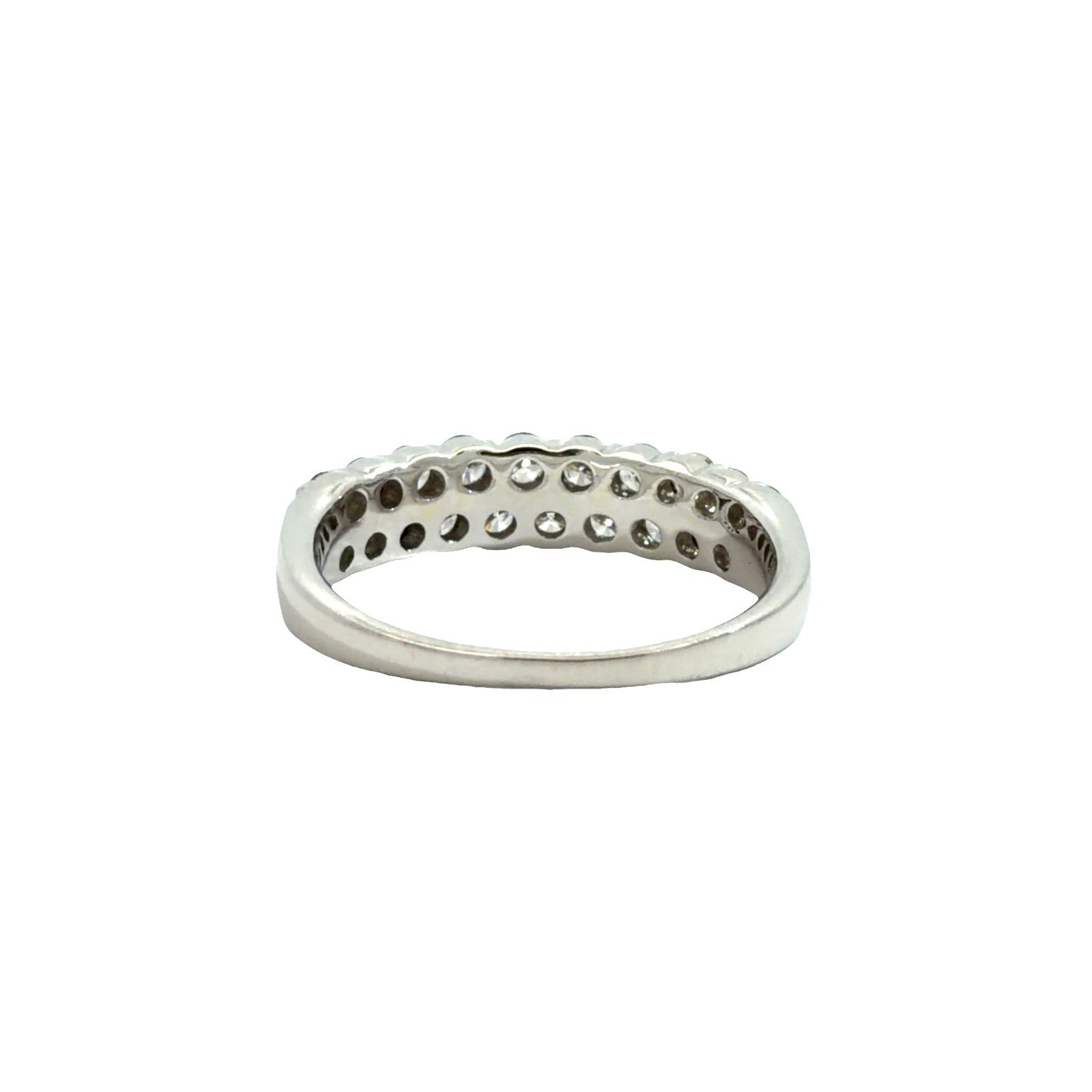 14k White Gold Double-Row 0.92cttw Diamond Band Ring Size 62