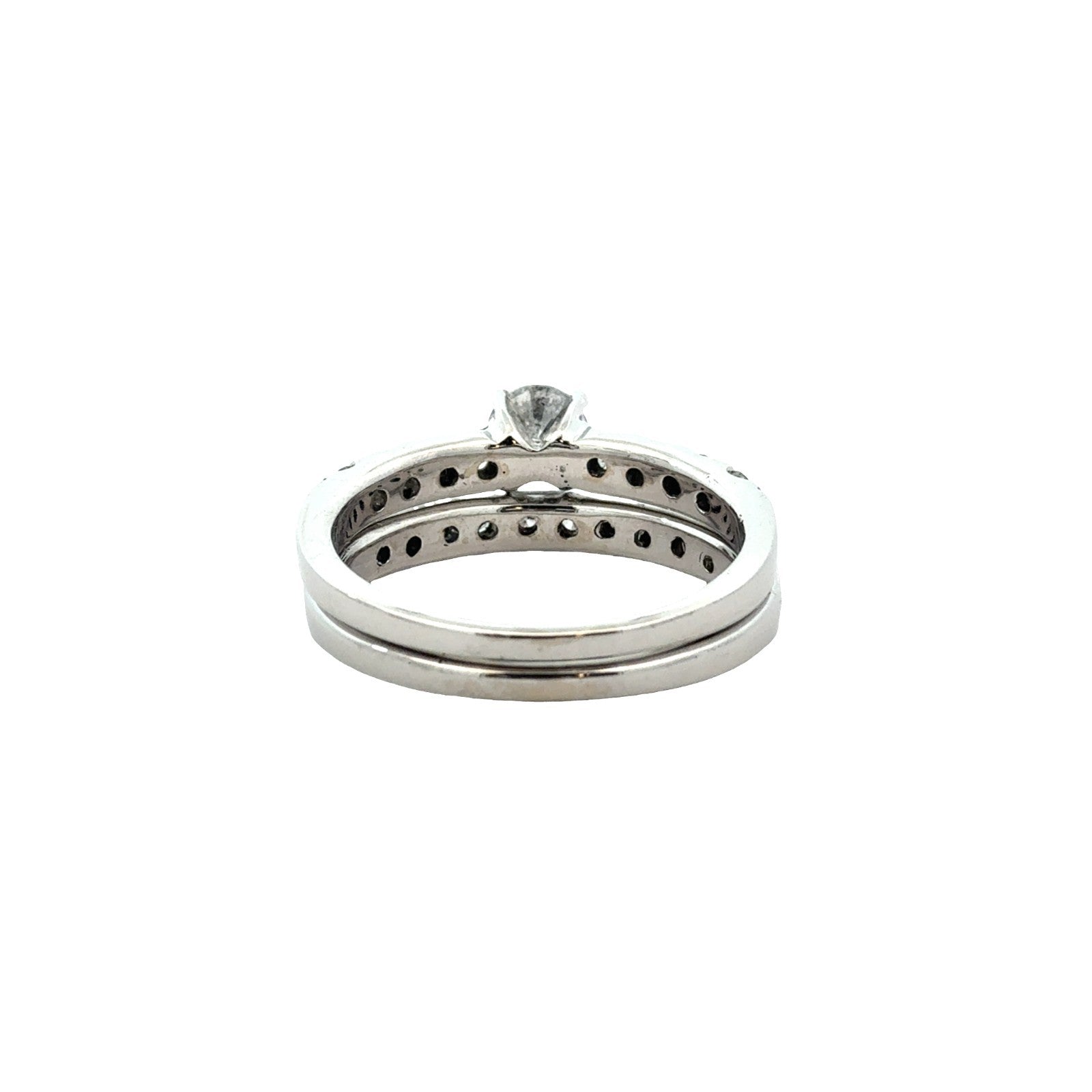14k White Gold and 1.48ctw (0.58ctw) Diamond Bridal Set Size 6.753