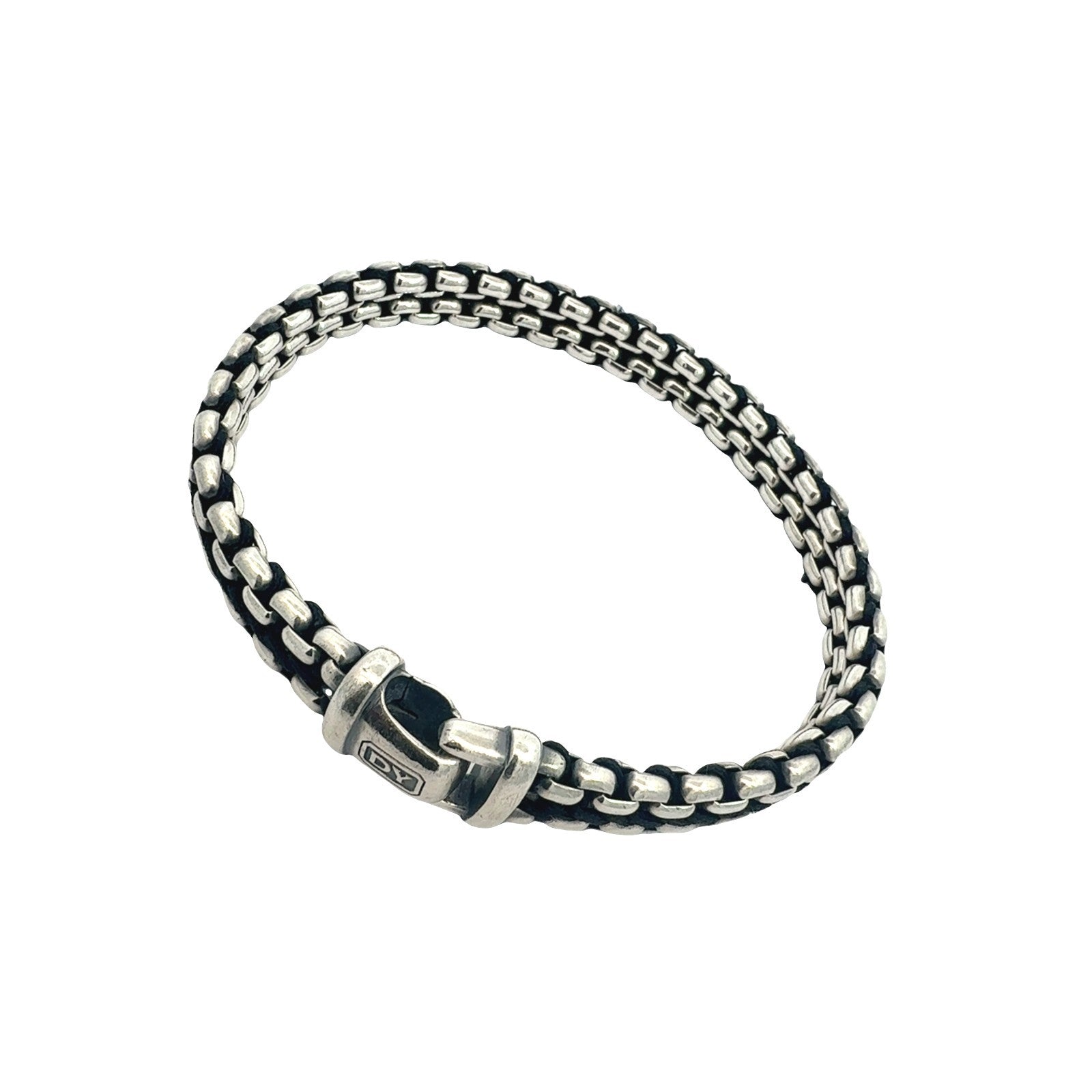 David Yurman Sterling Silver Men's Woven Box Chain Bracelet2