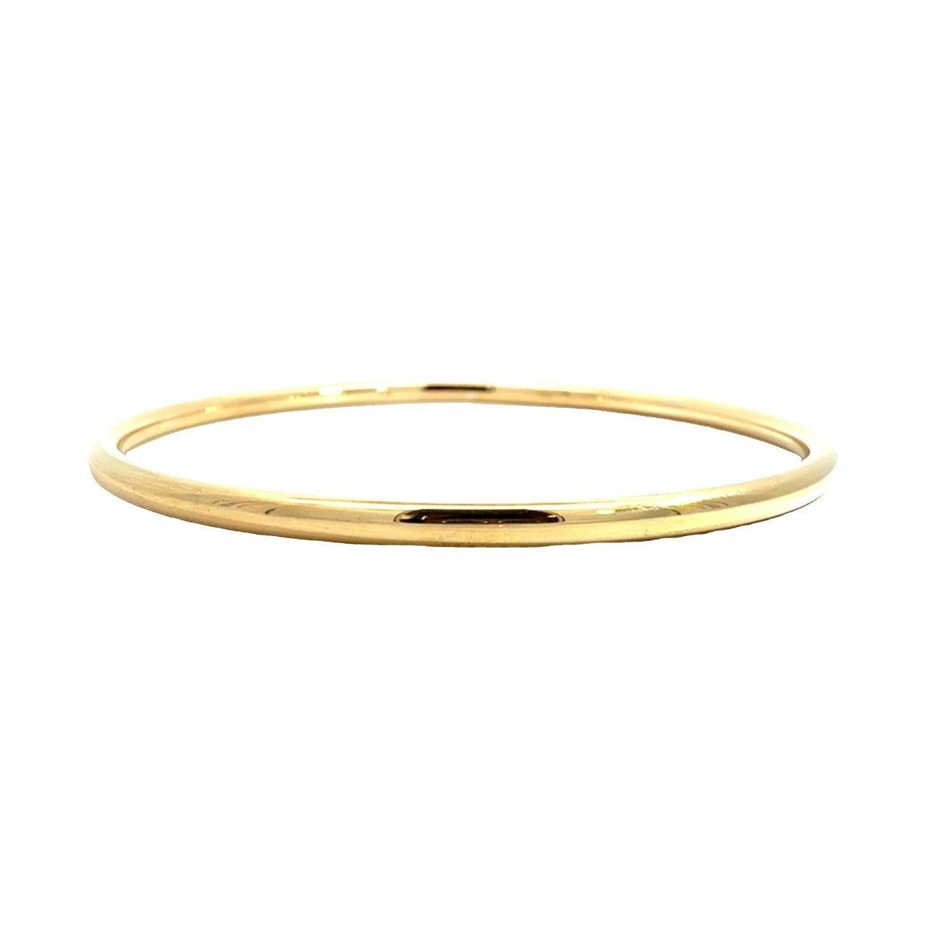 Stamped 18k Yellow Gold Classic Circular Bangle 7.75"0