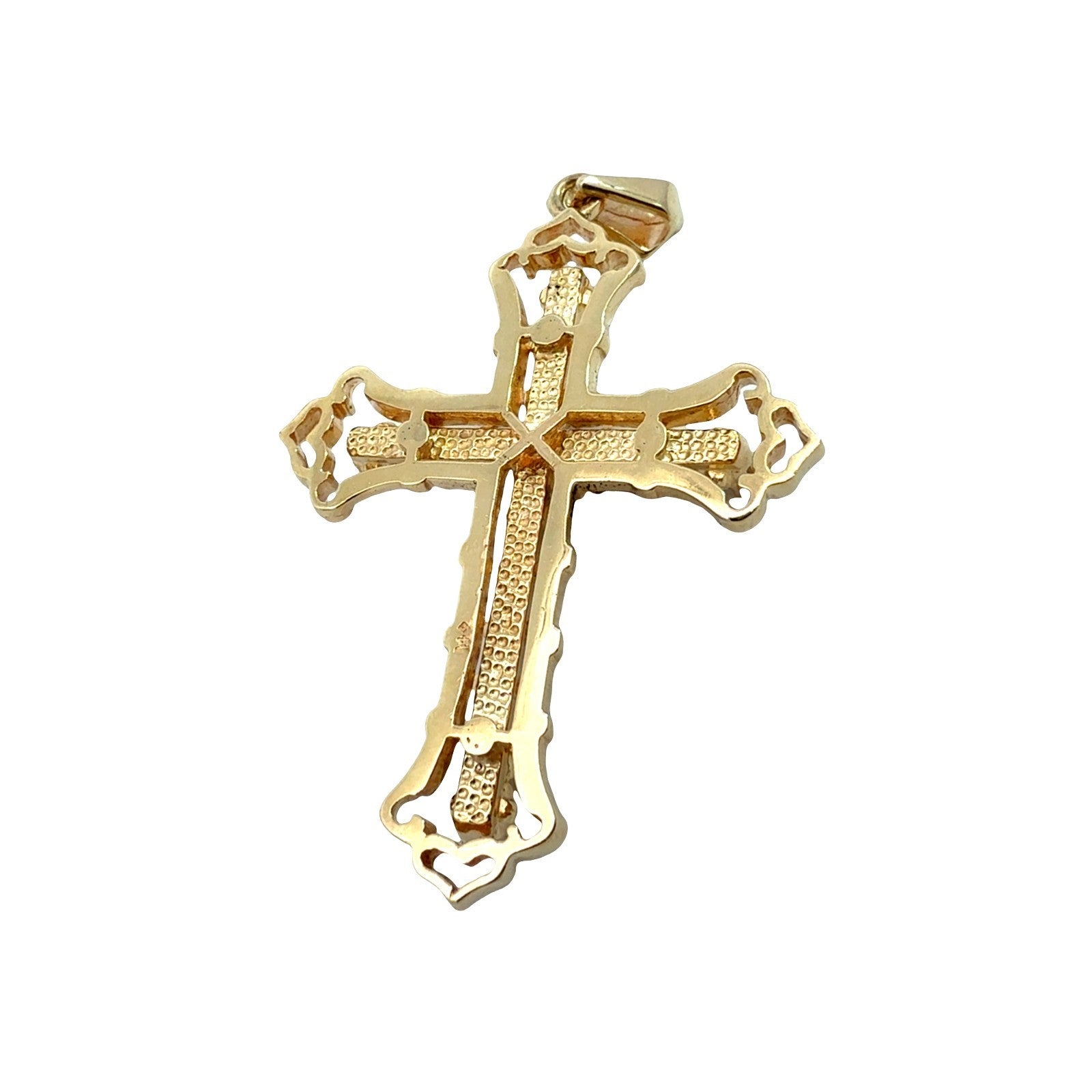 14k Yellow Gold Black Enamel and 1.08cttw Lab-Grown Diamond Cross Pendant5