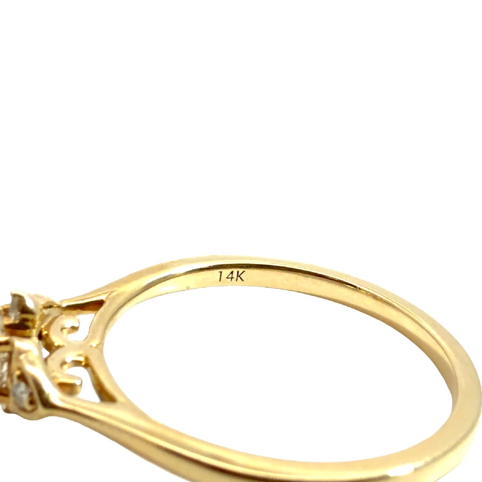 14k Yellow Gold Ornate Compass 0.24cttw Diamond Engagement Ring Size 75