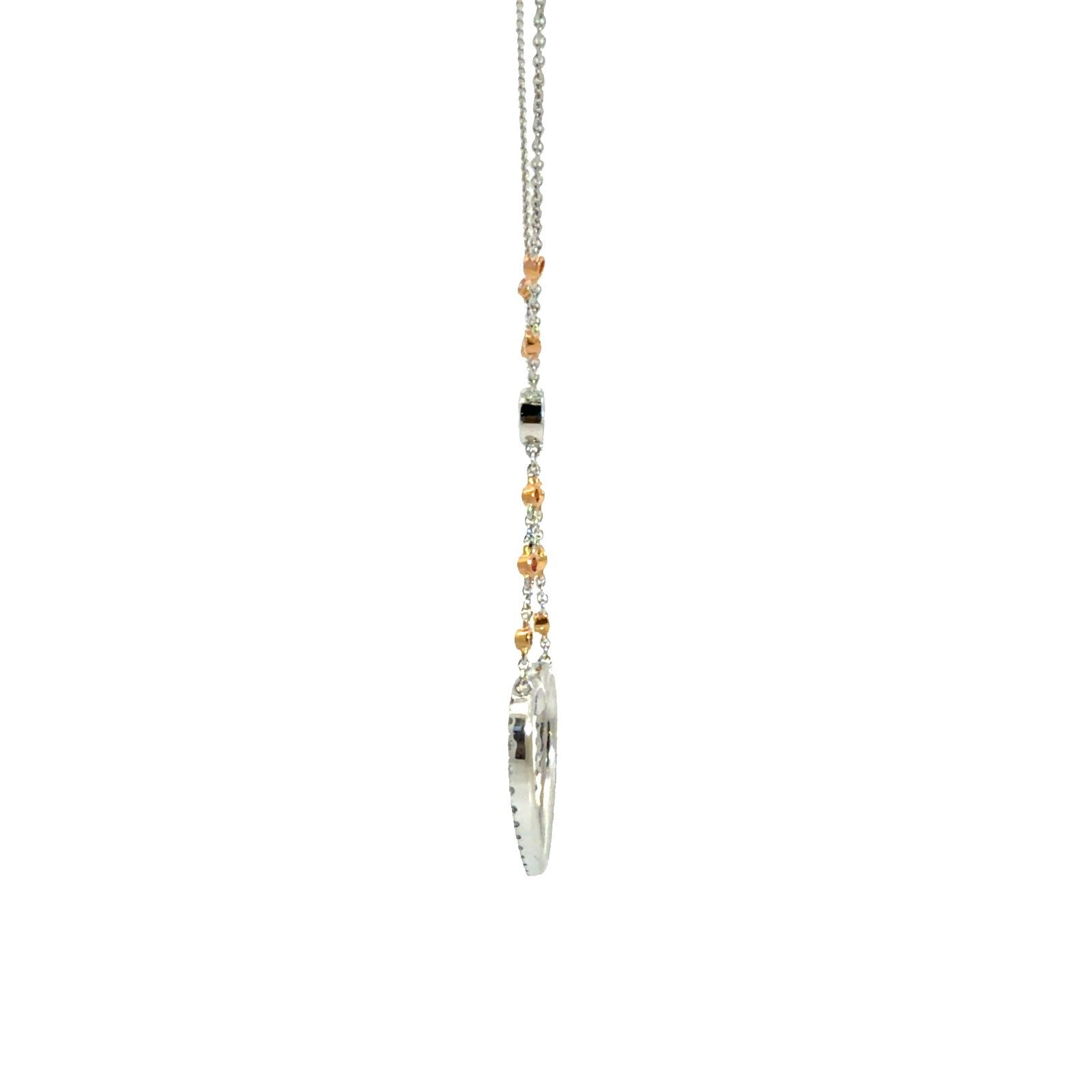 18k Multi-Tone Gold & 0.48cttw Diamond Heart Pendant Necklace 20"3