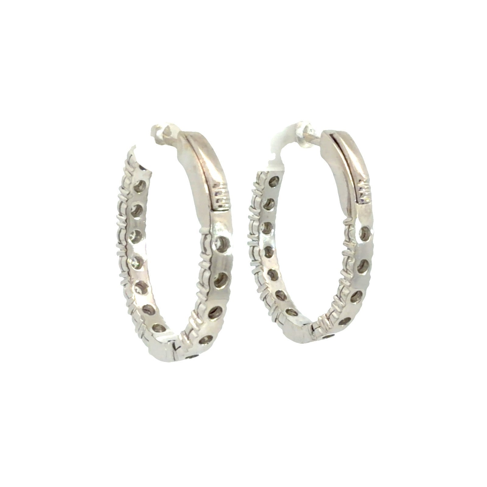 14k White Gold 0.51ctw Diamond Pavé Hoop Earrings2
