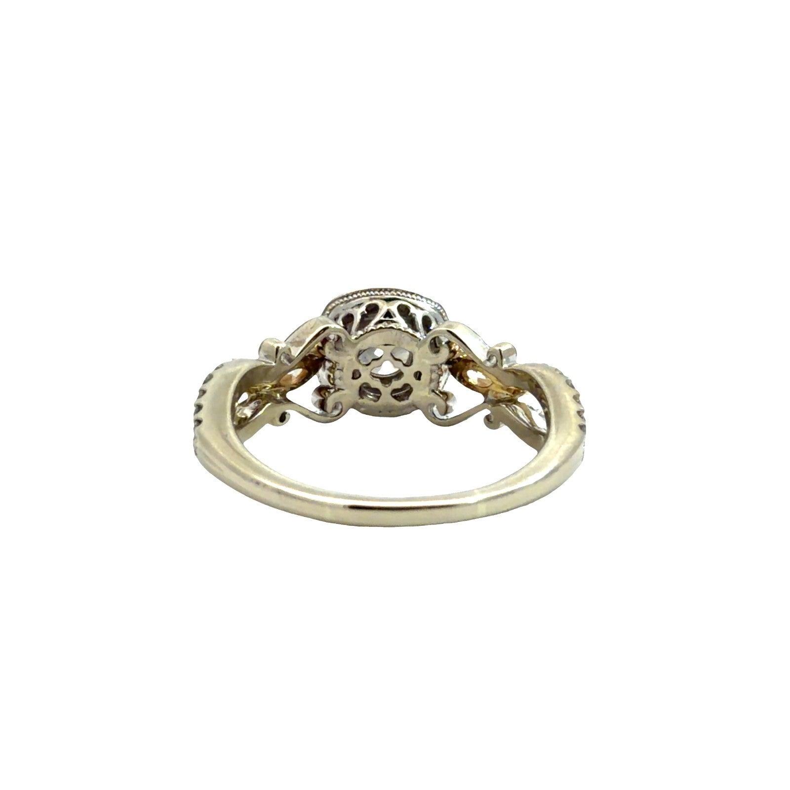 14k Two Toned Gold 1.56cttw Diamond Halo Engagement Ring Size 72