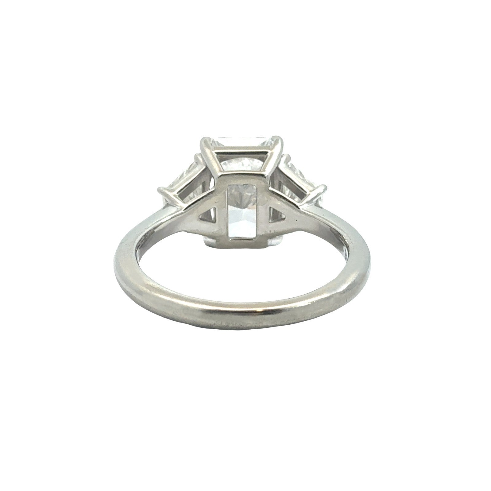 18k White Gold Flawless Radiant Cut 5.43cttw Diamond Three-Stone Engagement Ring3