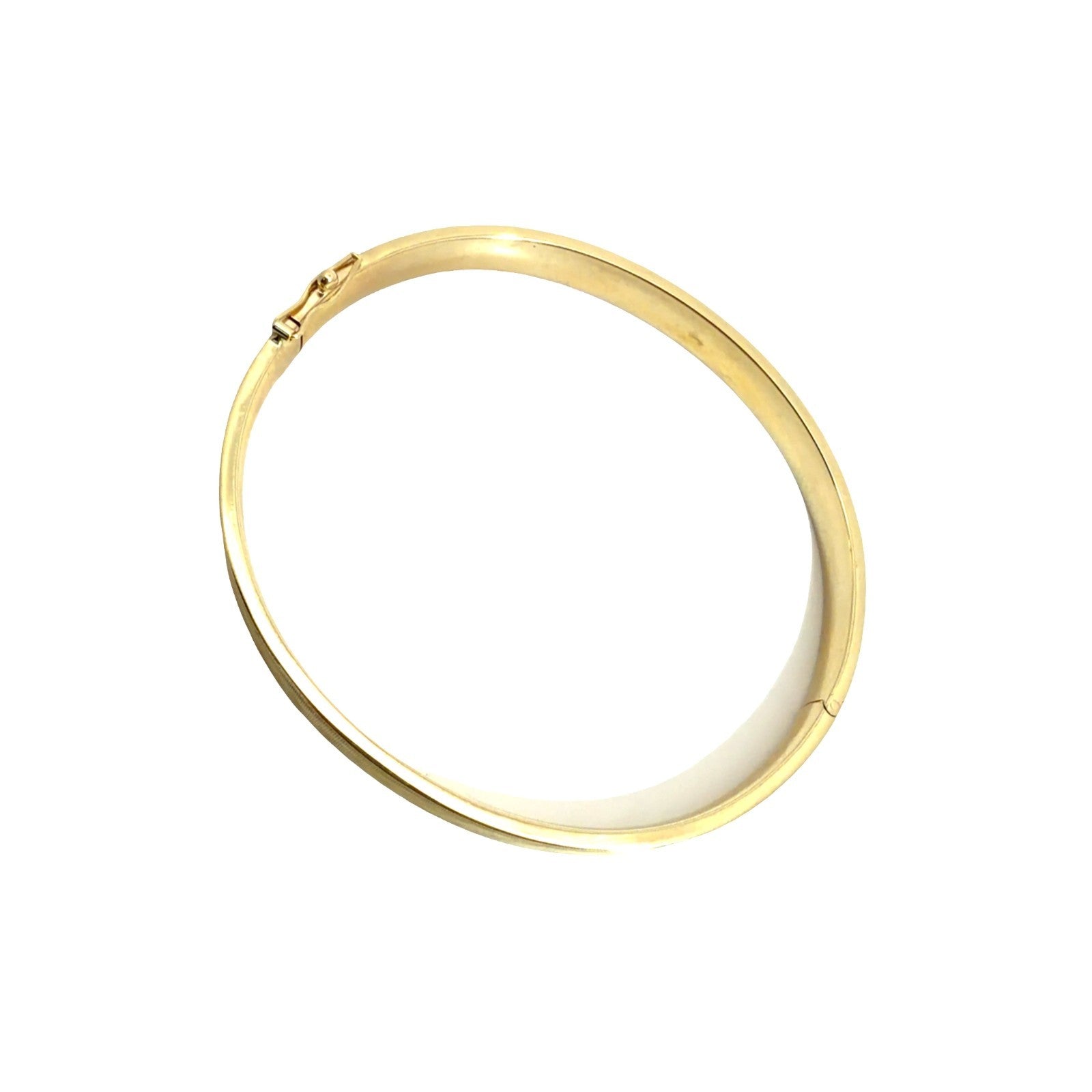 13k Yellow Gold Textured Hinged Bangle Bracelet 6.5"1