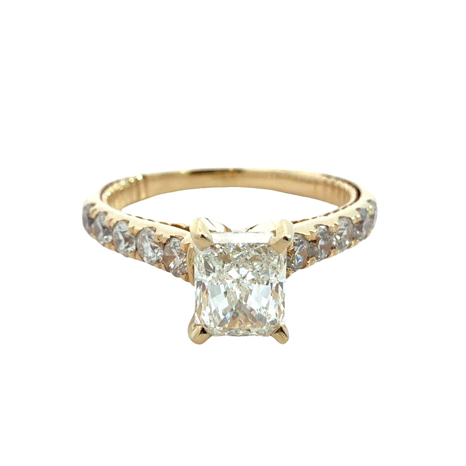 14k Yellow Gold 1.55ctw (1.00ctw) Radiant Cut Diamond Engagement Ring Size 7.55