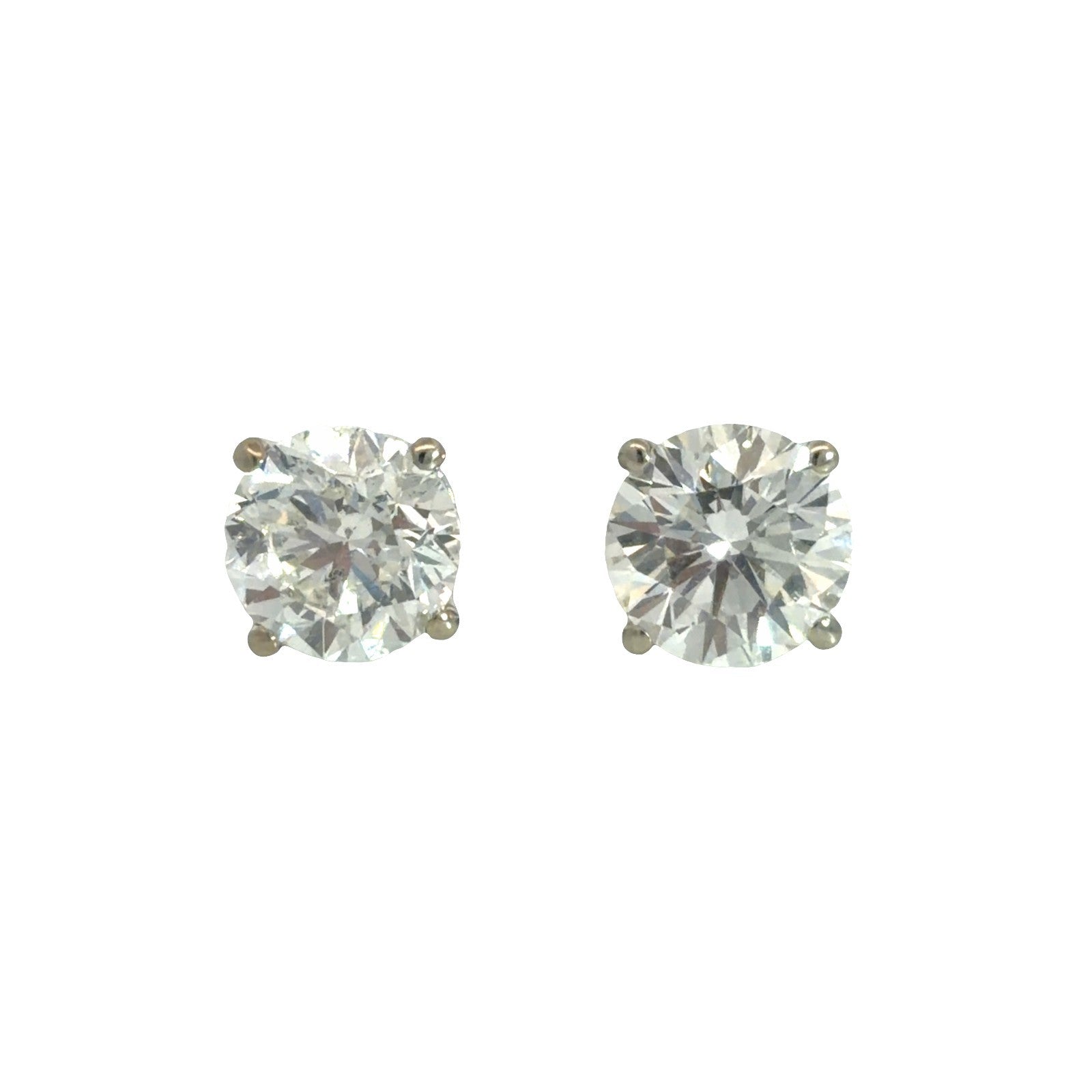 New 14K White Gold Diamond 2.51cttw Stud Earrings0