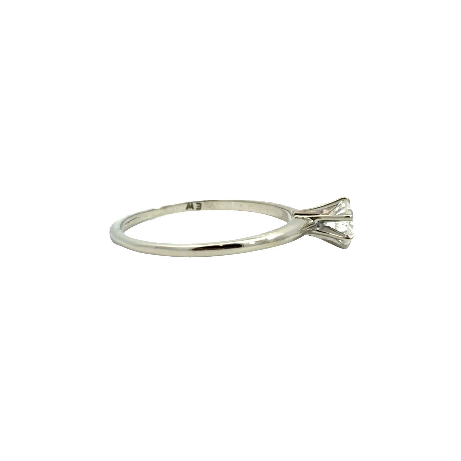 14k White Gold Solitaire Ring with Round Brilliant Cut 0.50ctw Diamond3