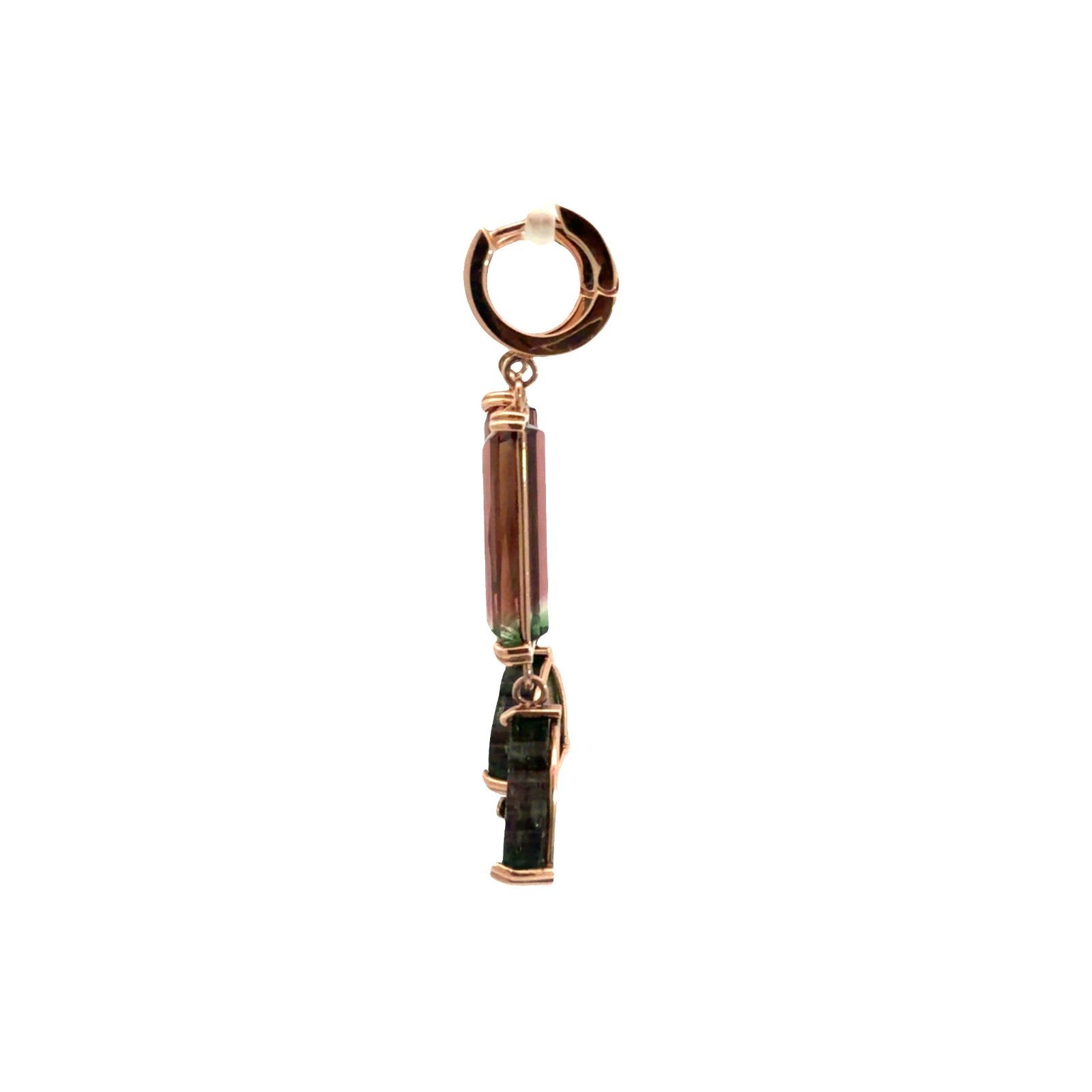 14k Rose Gold and 9.95ctw Watermelon Tourmaline Dangle Earrings2