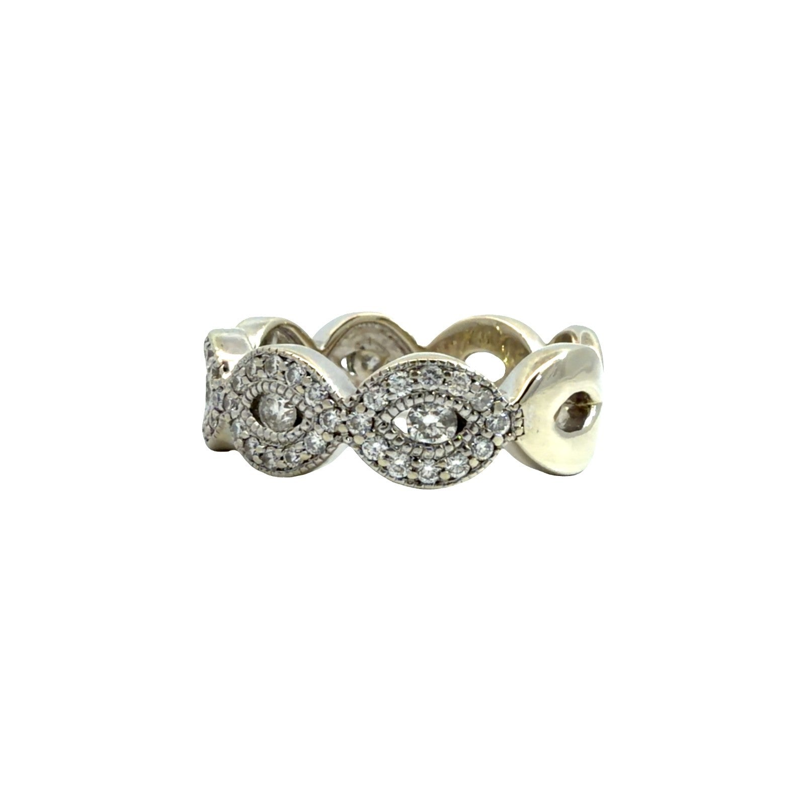 14k White Gold 0.78ctw Diamond Twisted Band Ring3