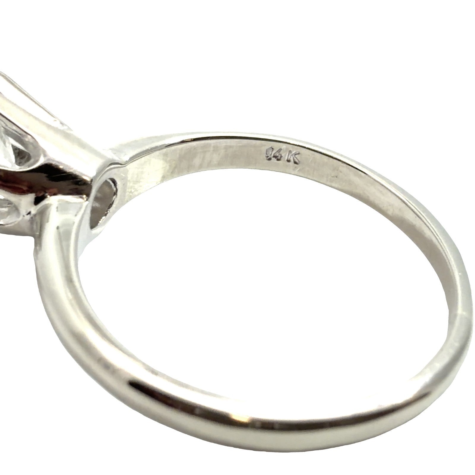 14k White Gold Stamped Solitaire 1.60cttw Diamond Ring Size 5.754