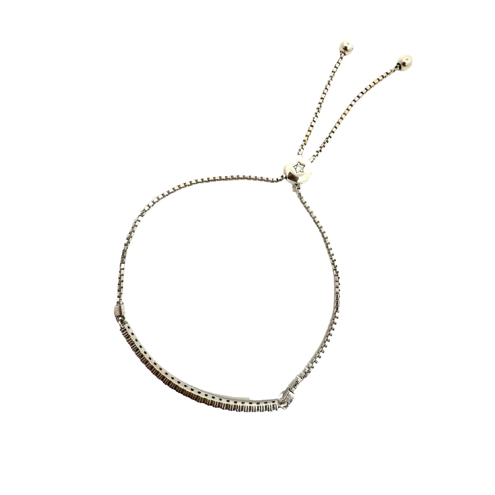 14k White Gold & 1.95cttw Diamond Adjustable Bolo Bracelet 9"1