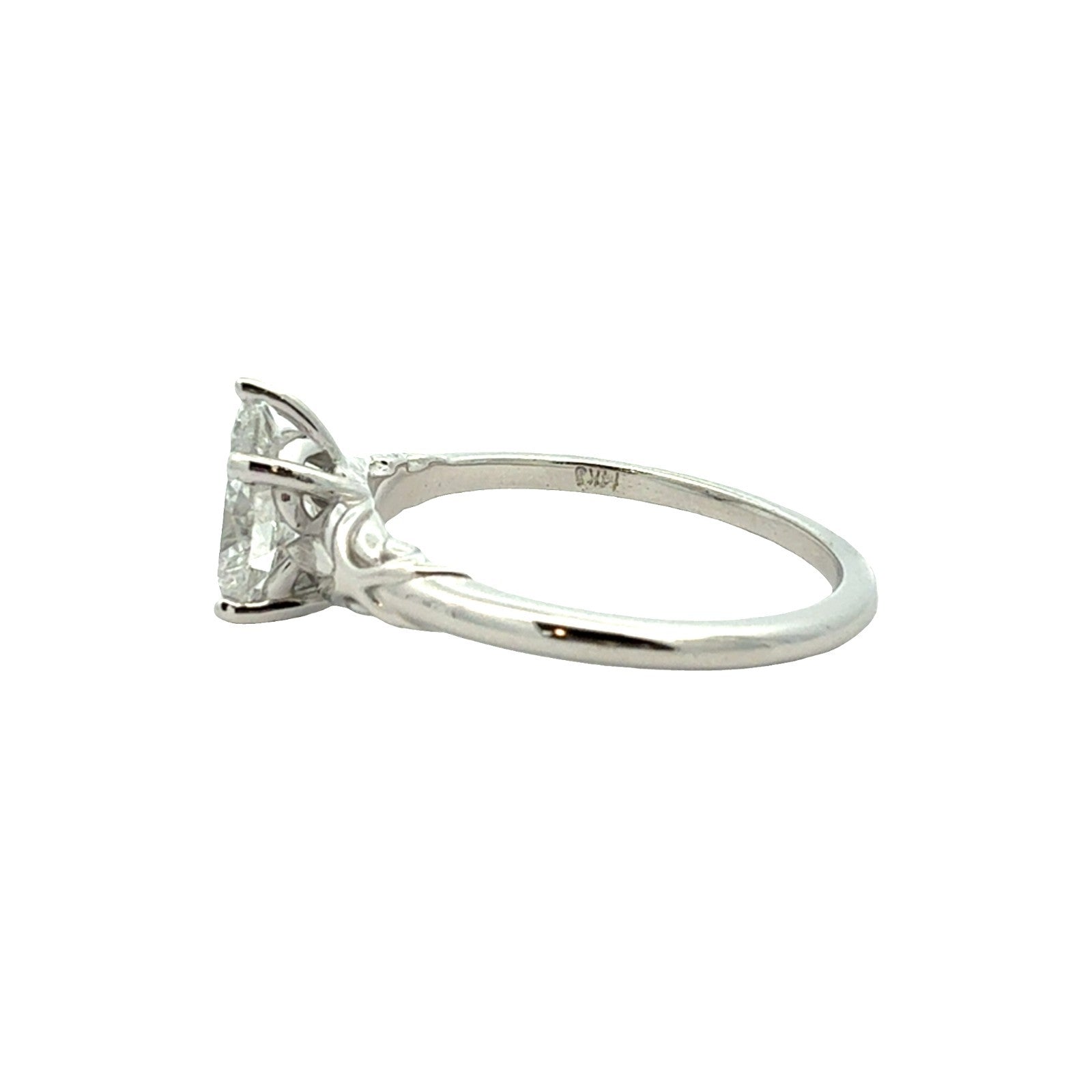14k White Gold Pear-Shaped Solitaire 1.02ctw Diamond Engagement Ring Size 74