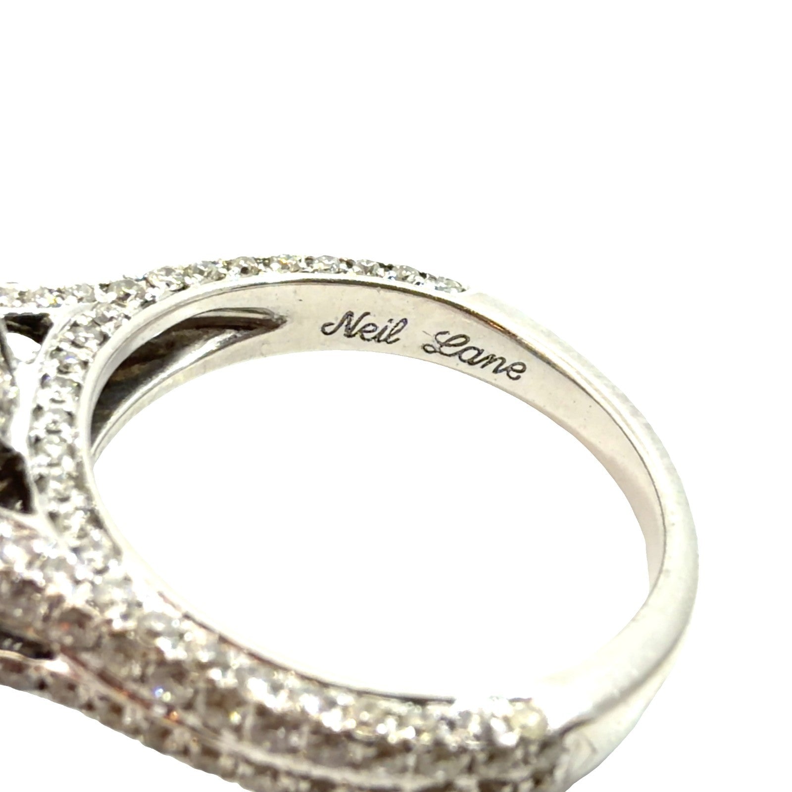 14k White Gold 2.64ctw(0.55ctw) Pear Diamond Halo Engagement Ring Set Size 5.756