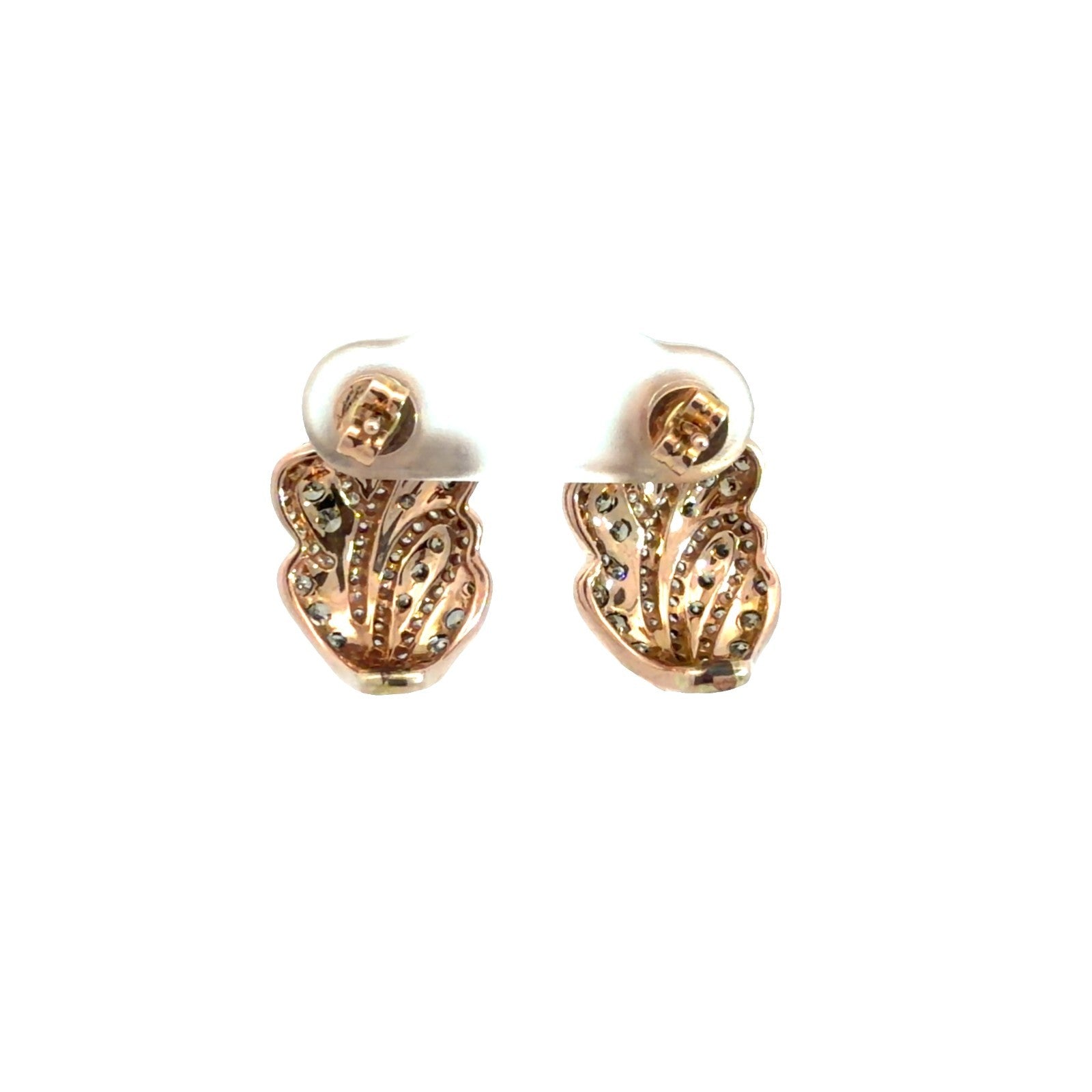 14k Rose Gold 1.39ctw Chocolate and White Diamond Earrings3