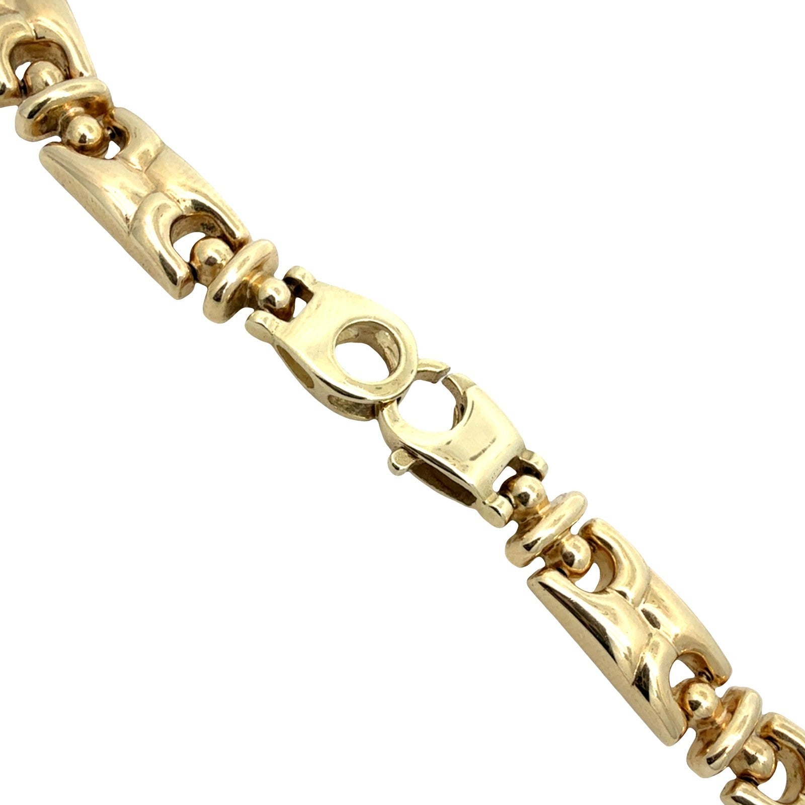 14k Yellow Gold Geometric Link Chain Necklace5