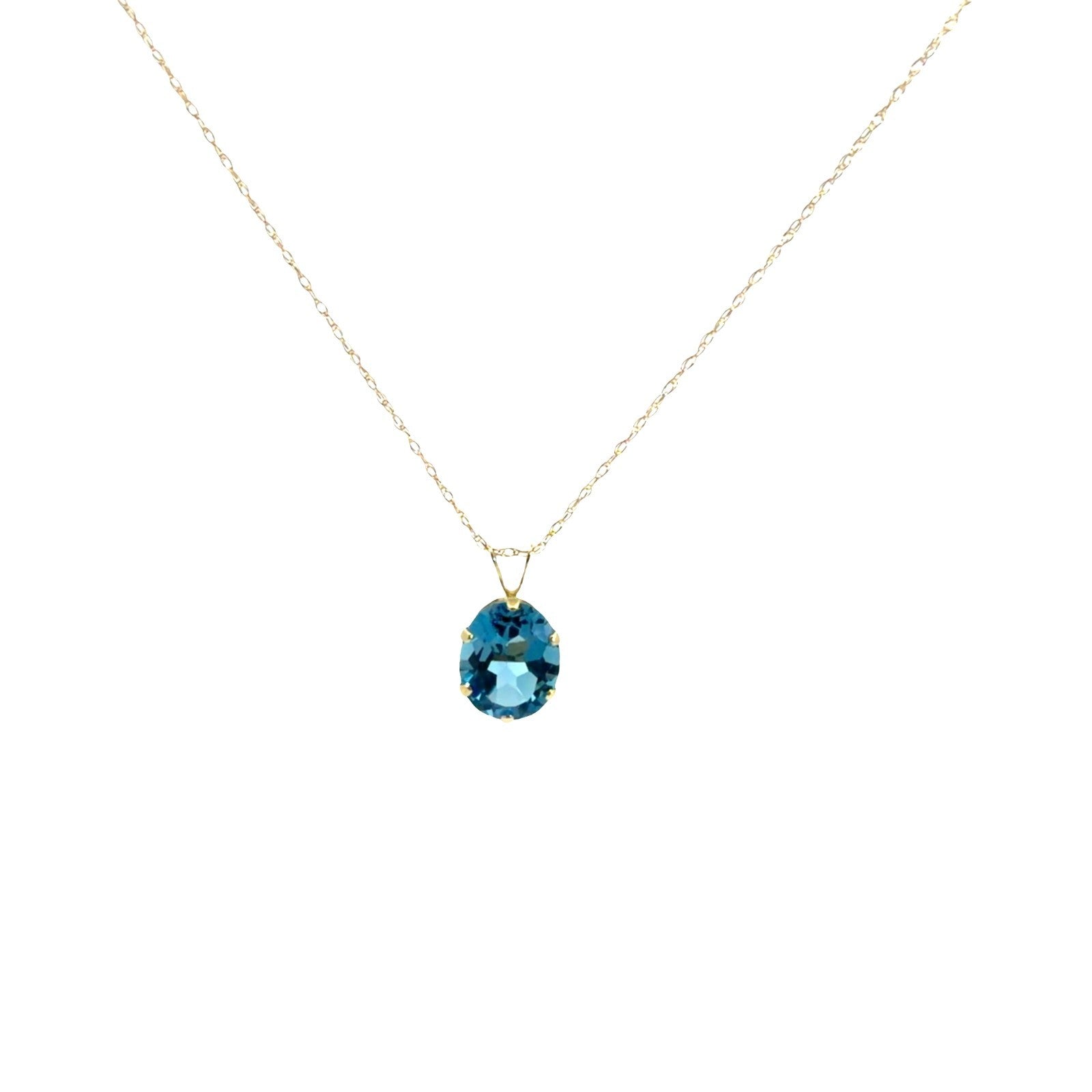 14k Yellow Gold & 3.05cttw Oval Topaz Pendant Necklace 18"0