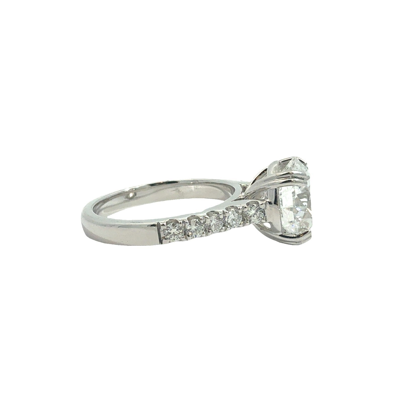 Platinum & 3.53ctw Lab Grown Diamond Pave Engagement Ring Size 5.254