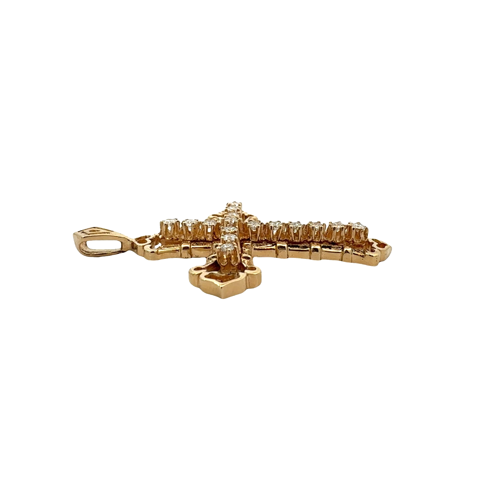 14k Yellow Gold and 0.60ctw Diamond Cross Pendant5
