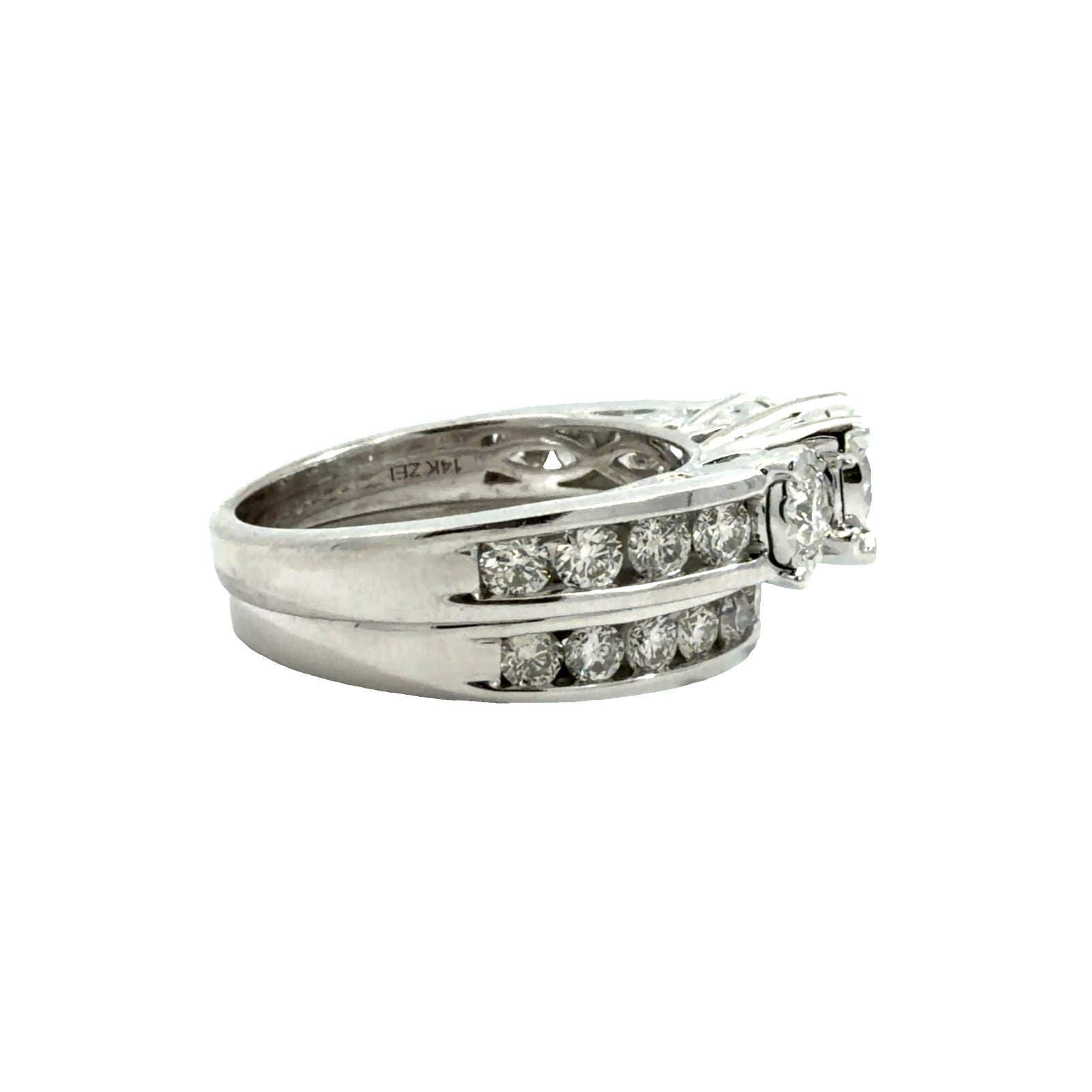 14k White Gold 1.96ctw MultiStone Diamond Wedding Set Size 72