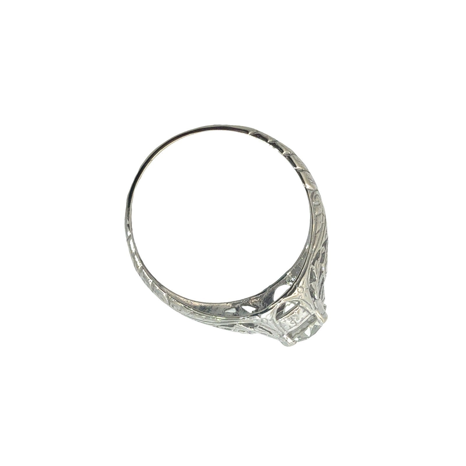 Vintage 14k White Gold Stamped & 0.92ctw Euro Cut Diamond Engagement Ring6
