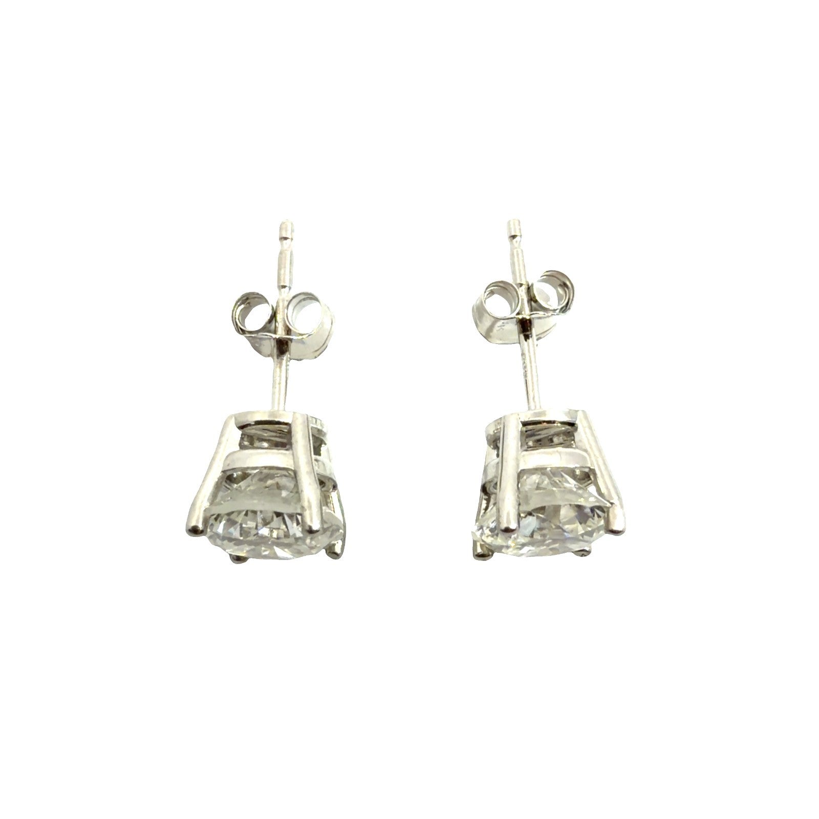 NEW 14k White Gold Round Brilliant 1.83cttw Diamond Stud Earrings2